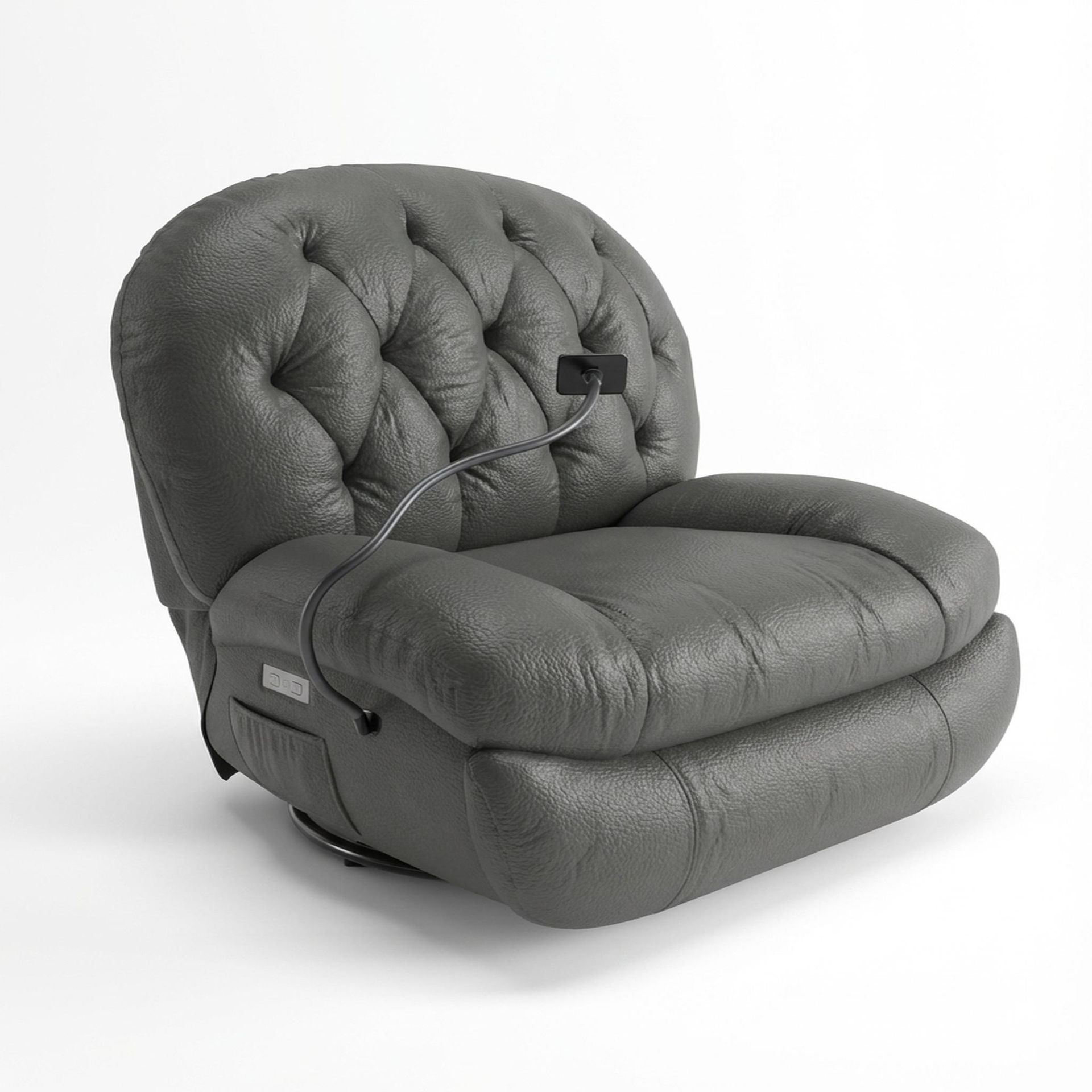 Matteo New Recliner, Electric, Chelsea Grey Aura Leather Essential