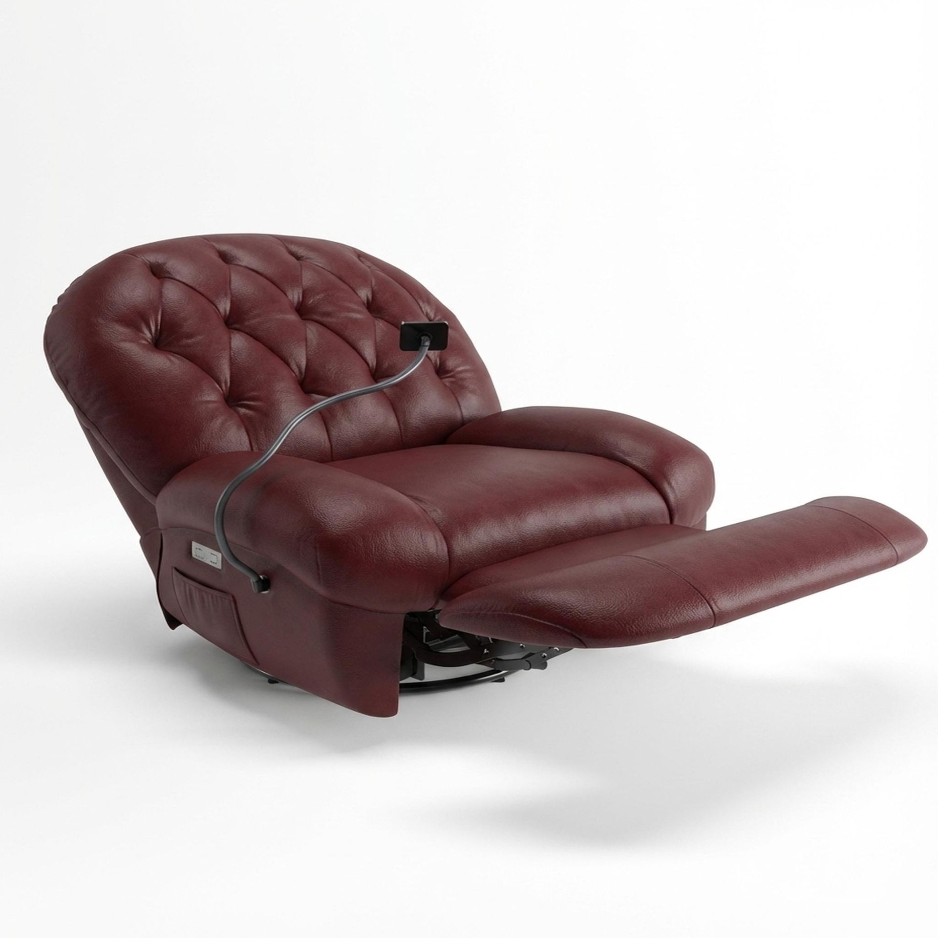 Matteo New Recliner, Electric, Victorian Rosso Grandeur Leather Essential