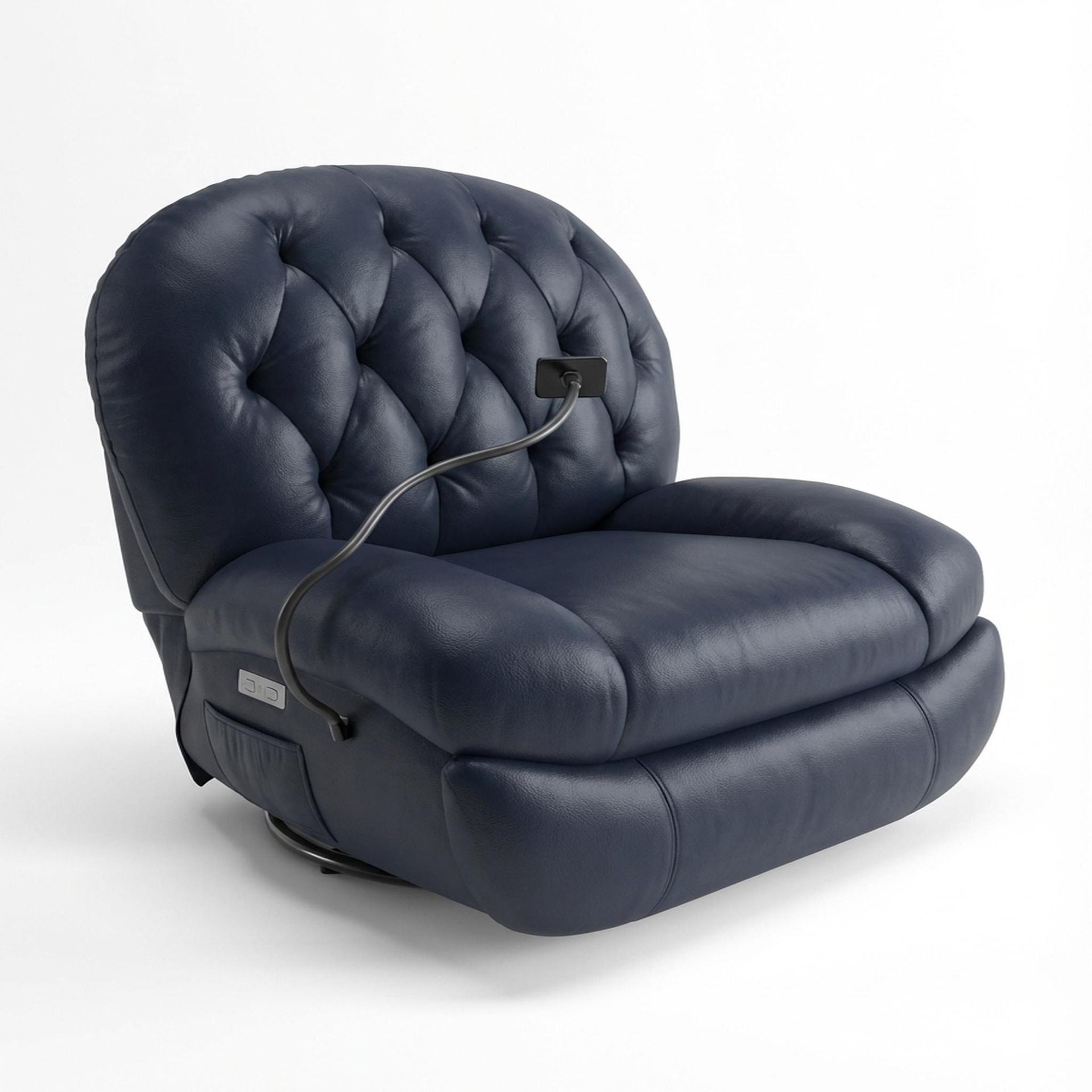 Matteo New Recliner, Electric, Arctic Blue Zenith Leather Essential