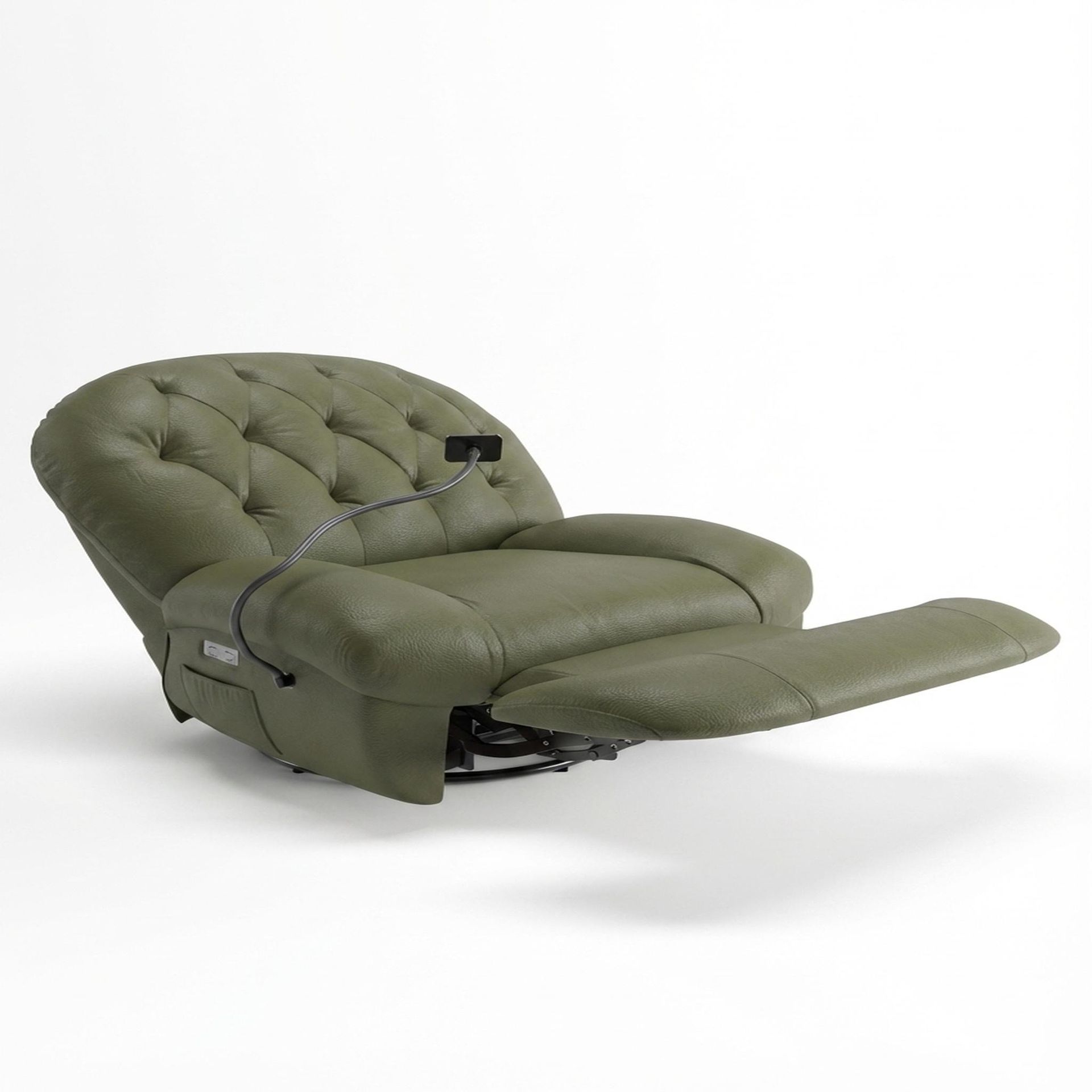 Matteo New Recliner, Electric, Olivewood Vegan Leather