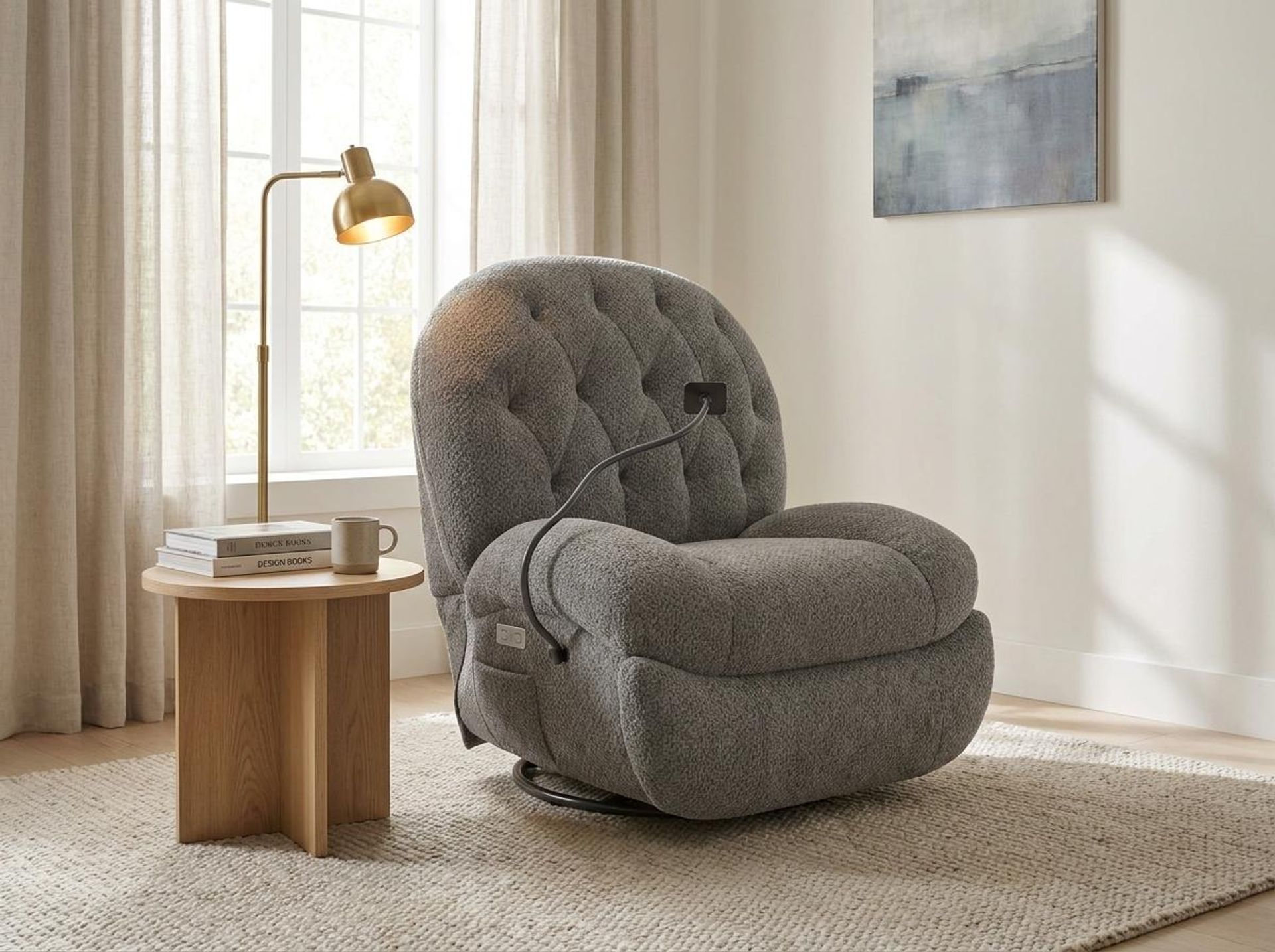 Matteo New Recliner, Electric, Clay Beige Elite