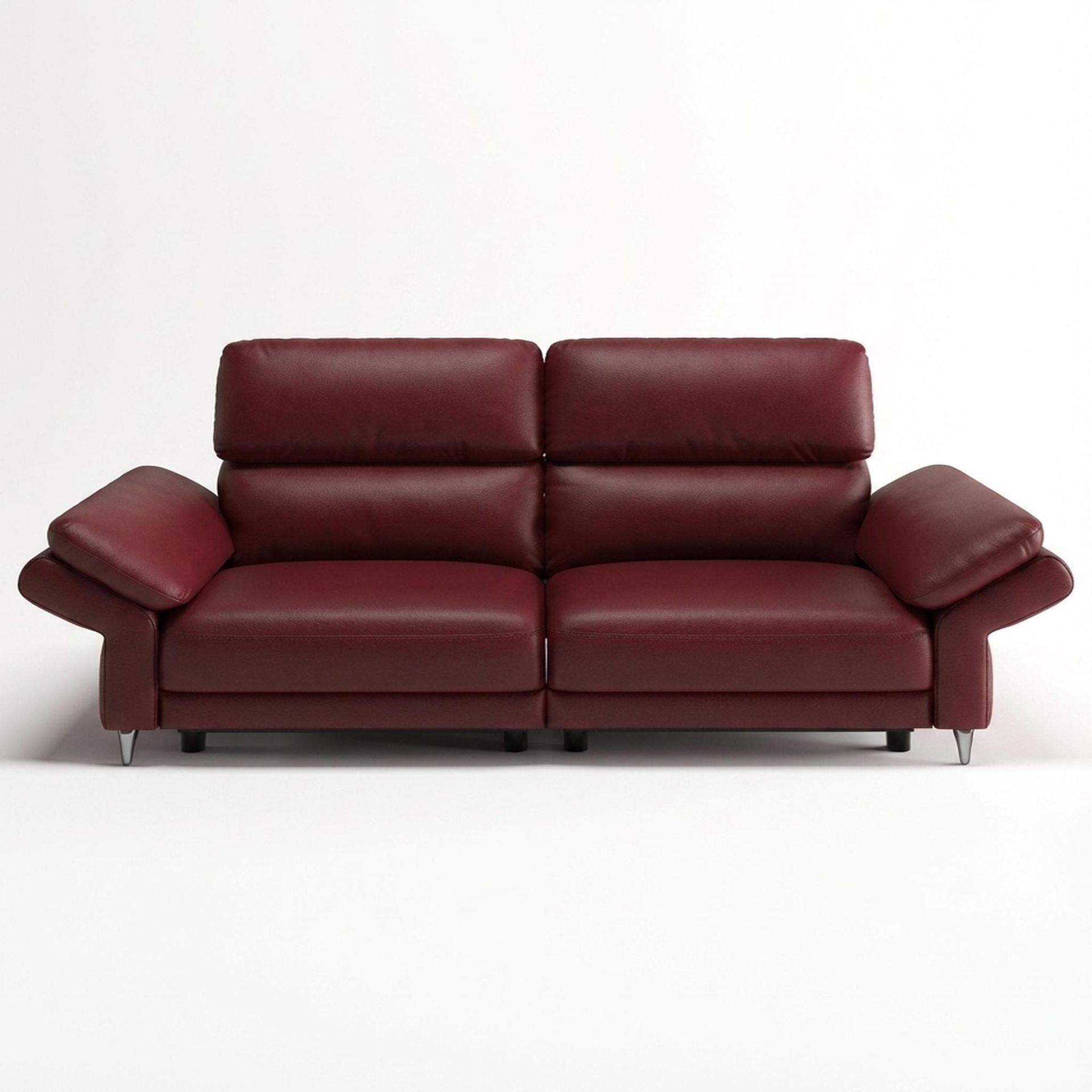 Olympus Relaxed Seat, 2 Seater Sofa, Victorian Rosso Grandeur Leather Essential