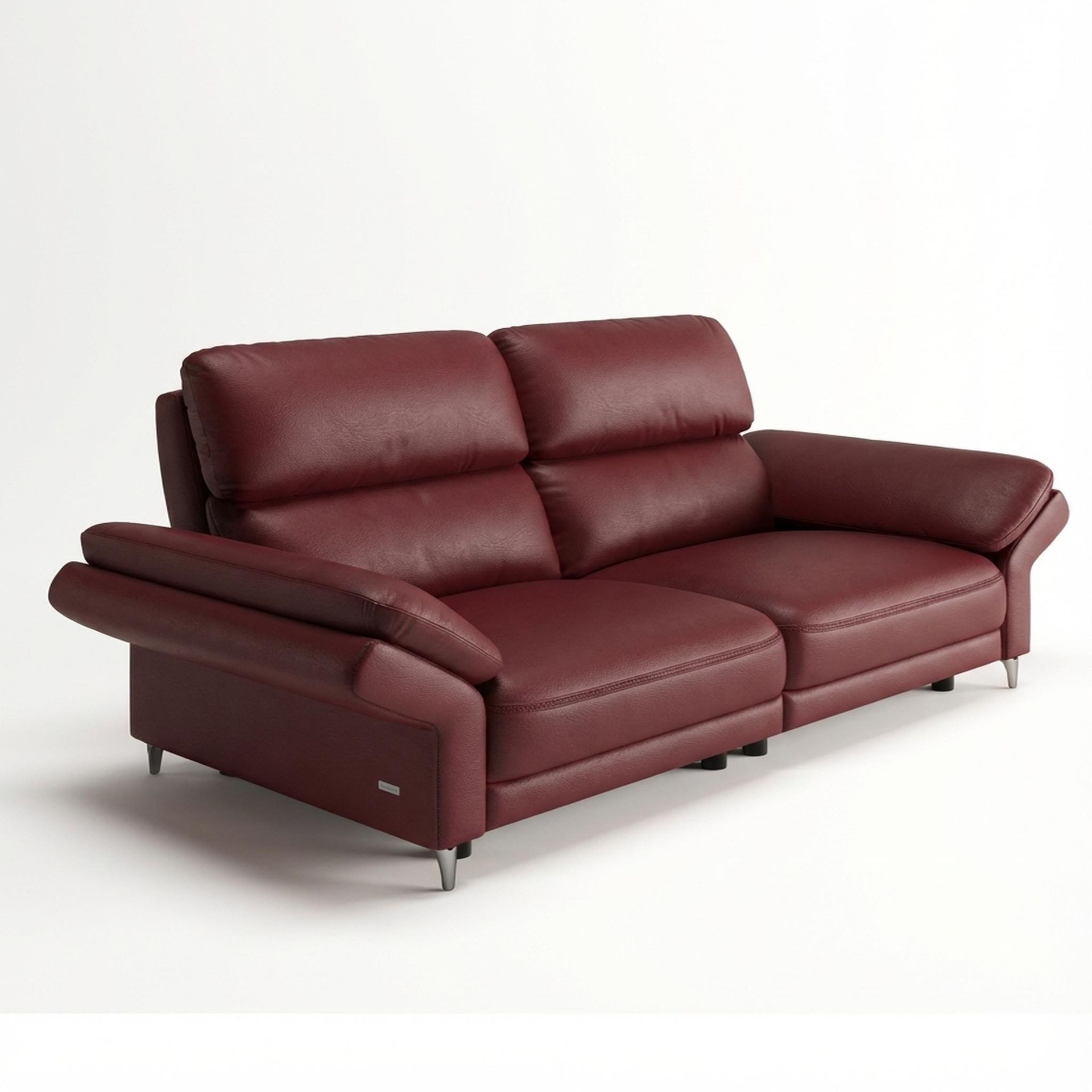 Olympus Relaxed Seat, 2 Seater Sofa, Victorian Rosso Grandeur Leather Essential