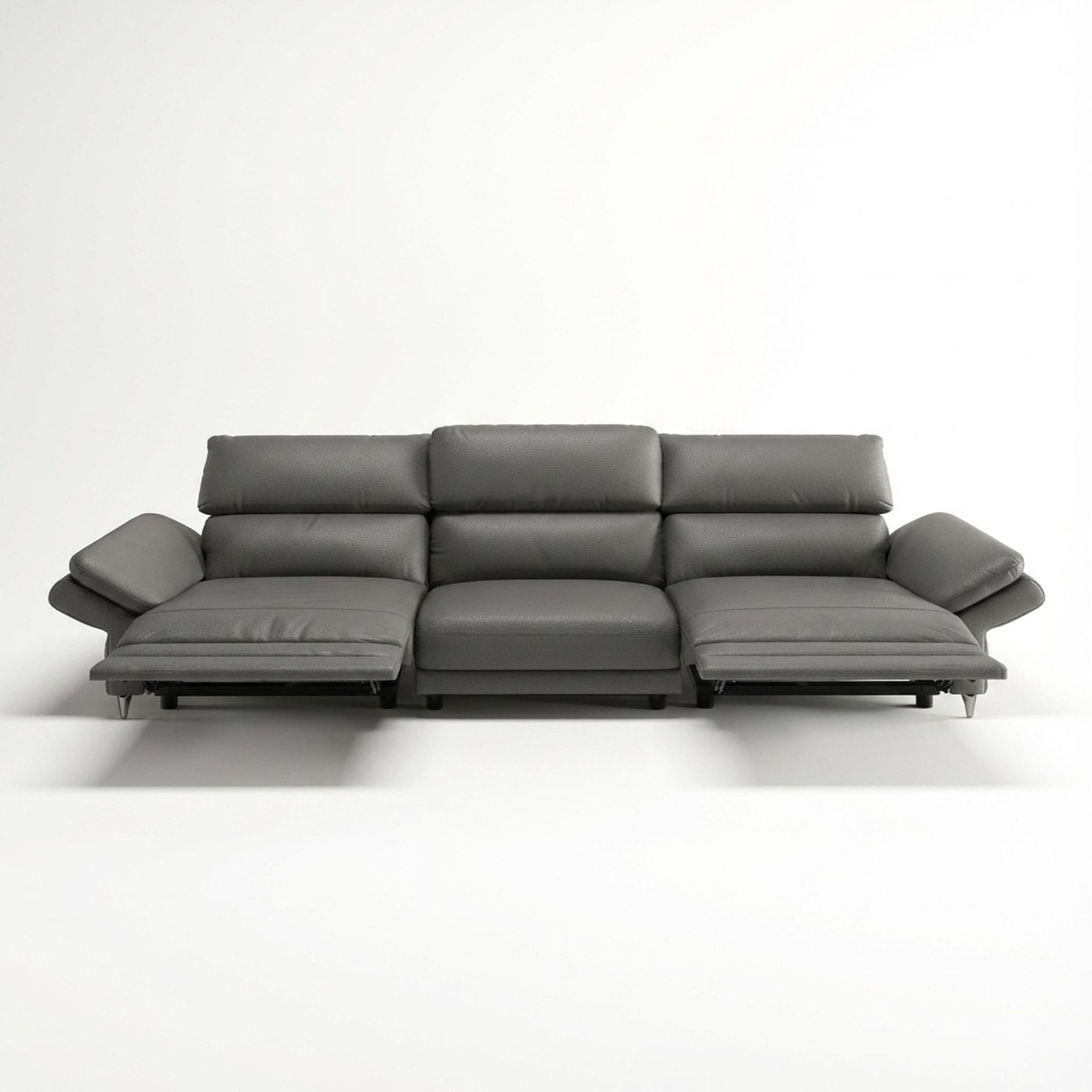 Olympus Relaxed Seat, 3 Seater (2 RR), Chelsea Grey Aura Leather Essential