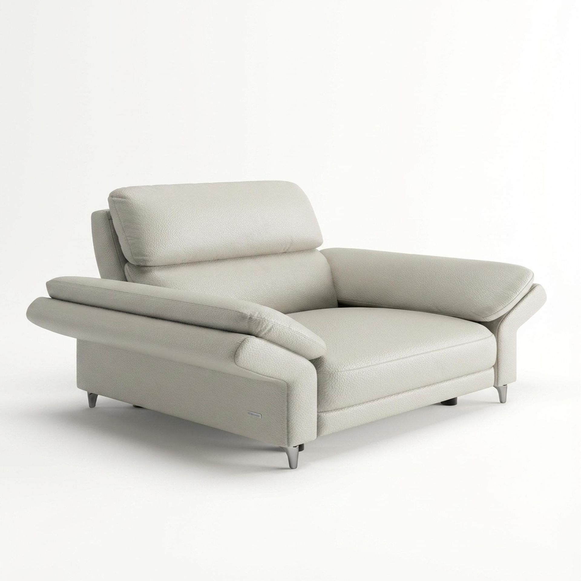 Olympus Relaxed Seat, 1 Seater Sofa, Alabaster Veil Vegan Leather