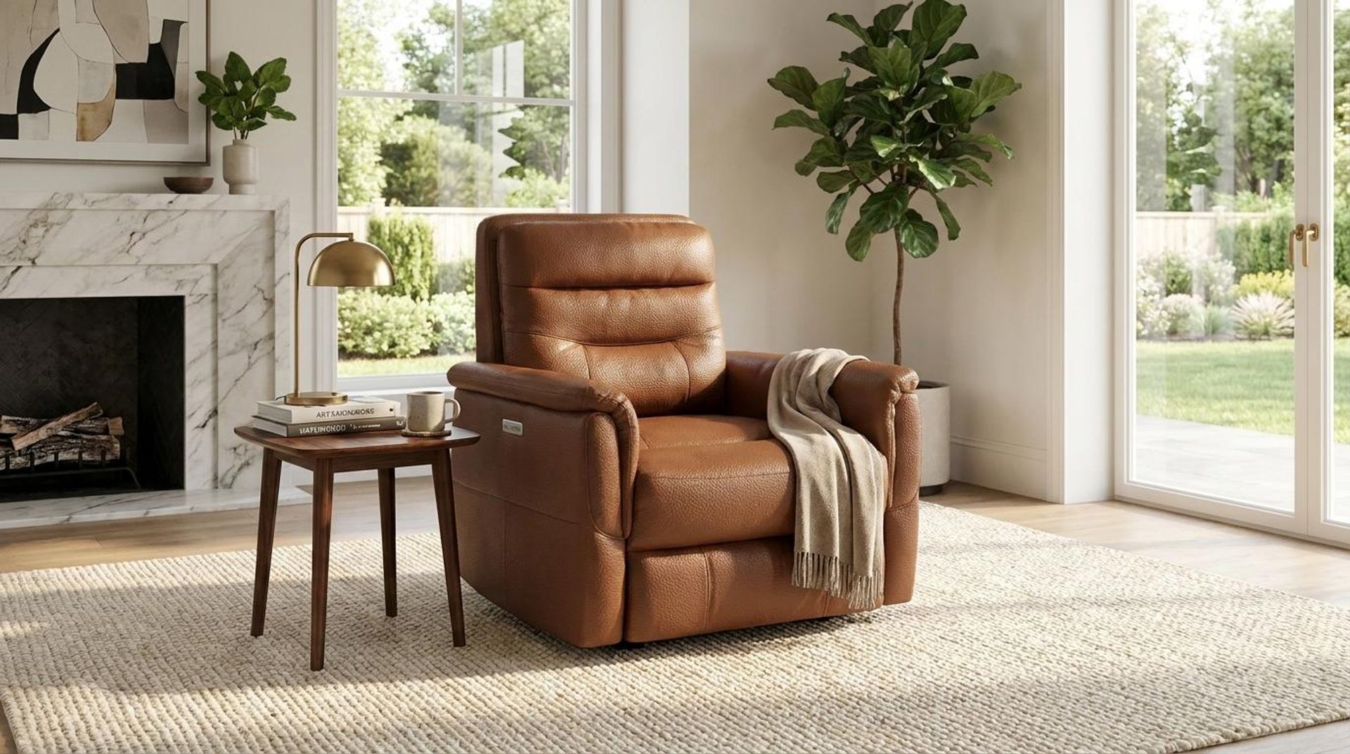 Orion New Recliner, Electric, Tan Classic Leather Essential