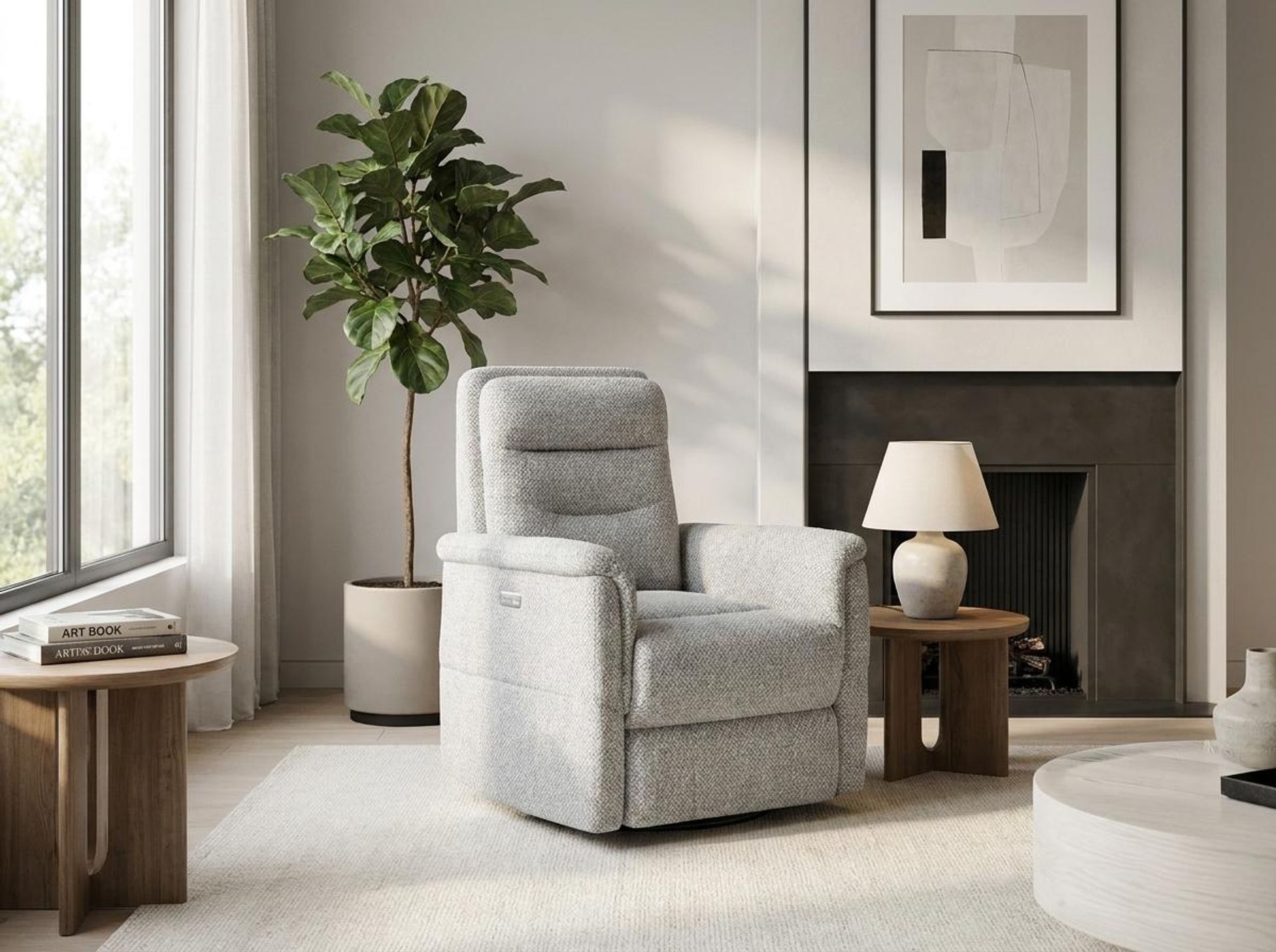 Orion New Recliner, Electric, Opaline Snow Elite
