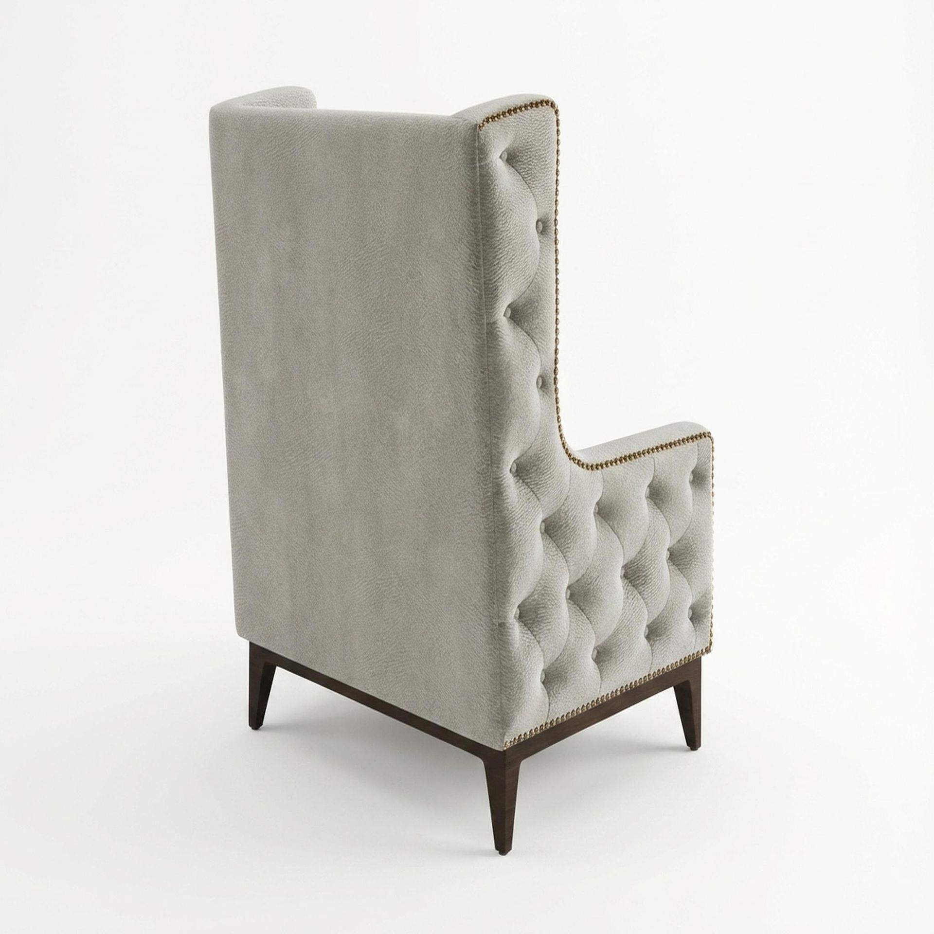 Tasha Tufted Accent Chair, Coco Walnut Legs Essential Bone Upholstery
