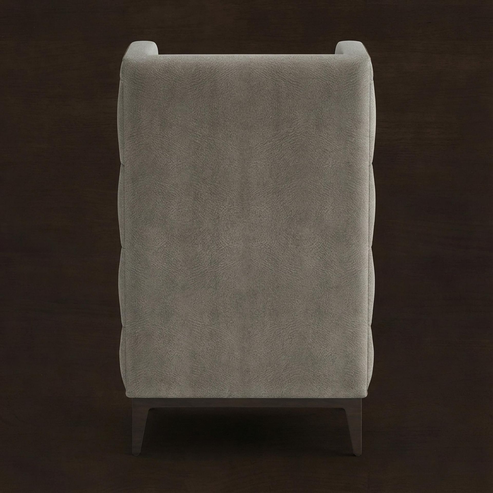 Tasha Tufted Accent Chair, Coco Walnut Legs Essential Biscuit Upholstery