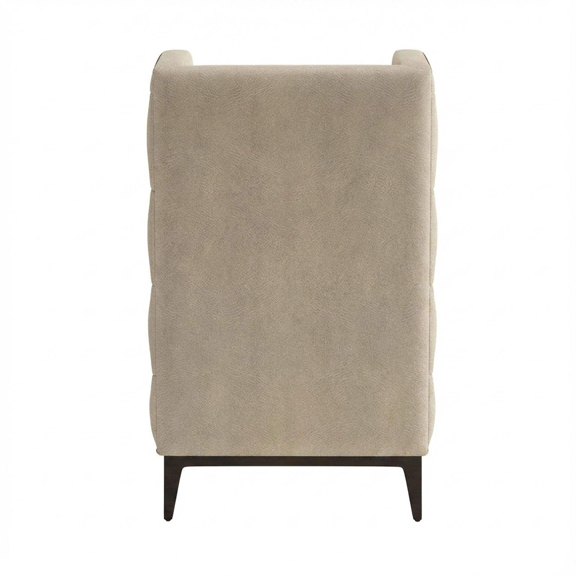 Tasha Tufted Accent Chair, Coco Walnut Legs Premium Alabaster Upholstery