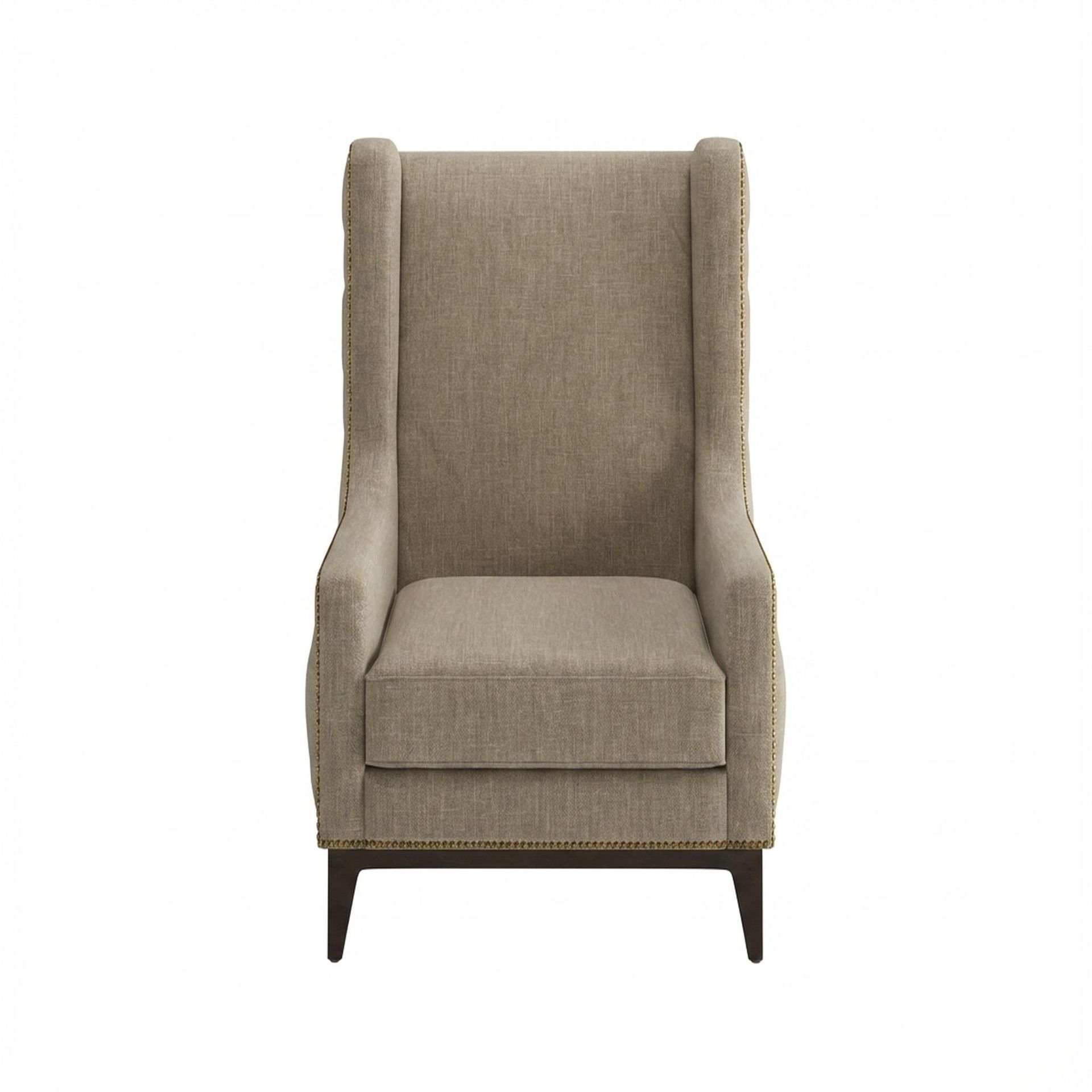 Tasha Tufted Accent Chair, Coco Walnut Legs Premium Dusky Biege Upholstery