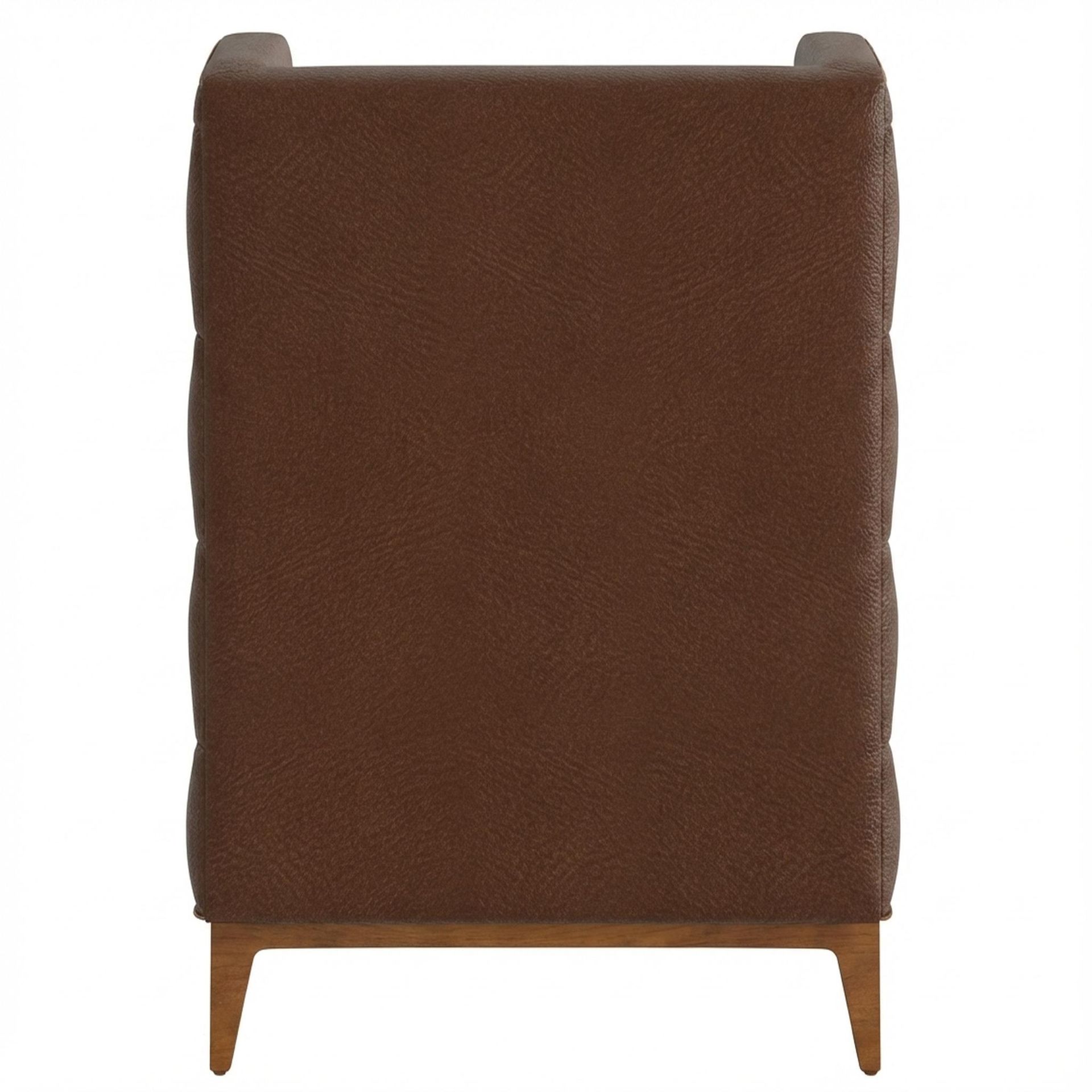 Tasha Tufted Accent Chair, Warm Cedar Legs Premium Rust orange Upholstery