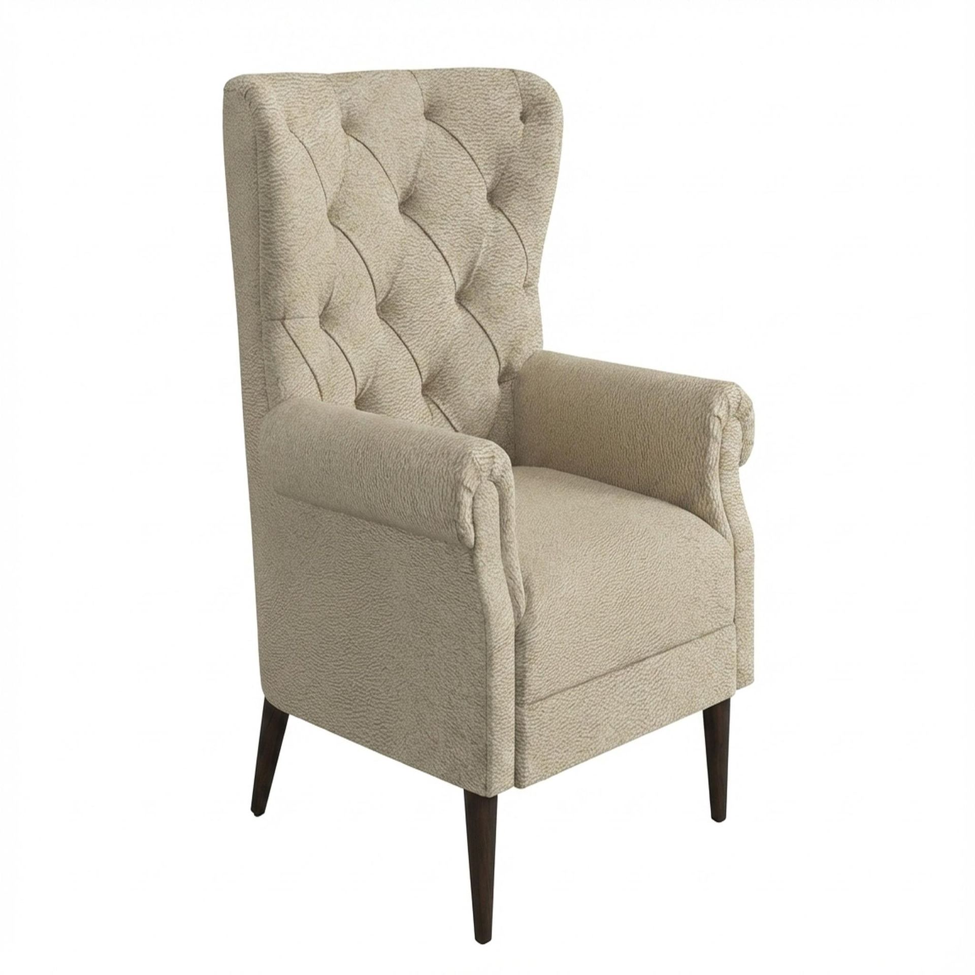 Willow Accent Chair, Coco Walnut Legs Essential Sand Upholstery