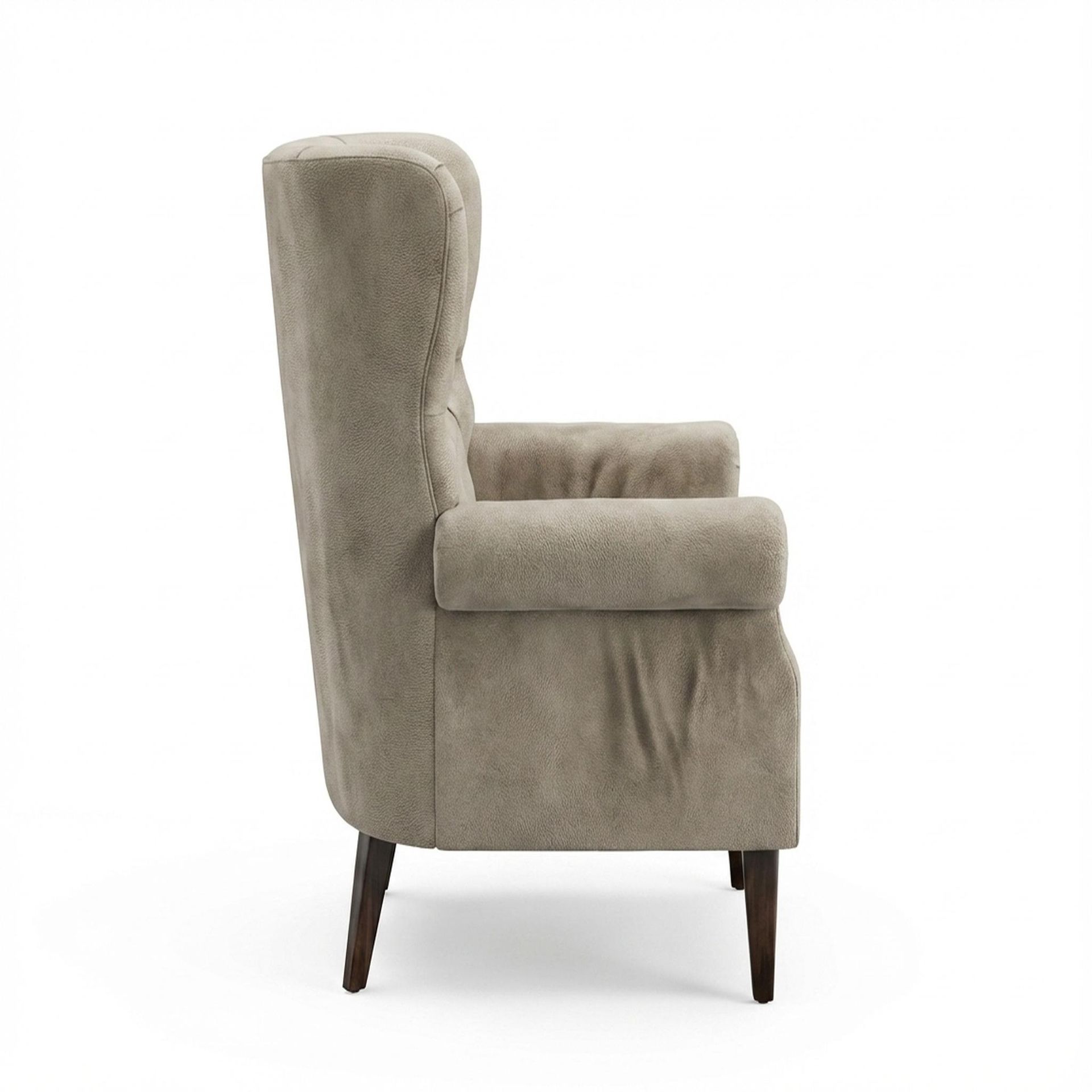 Willow Accent Chair, Coco Walnut Legs Essential Bone Upholstery