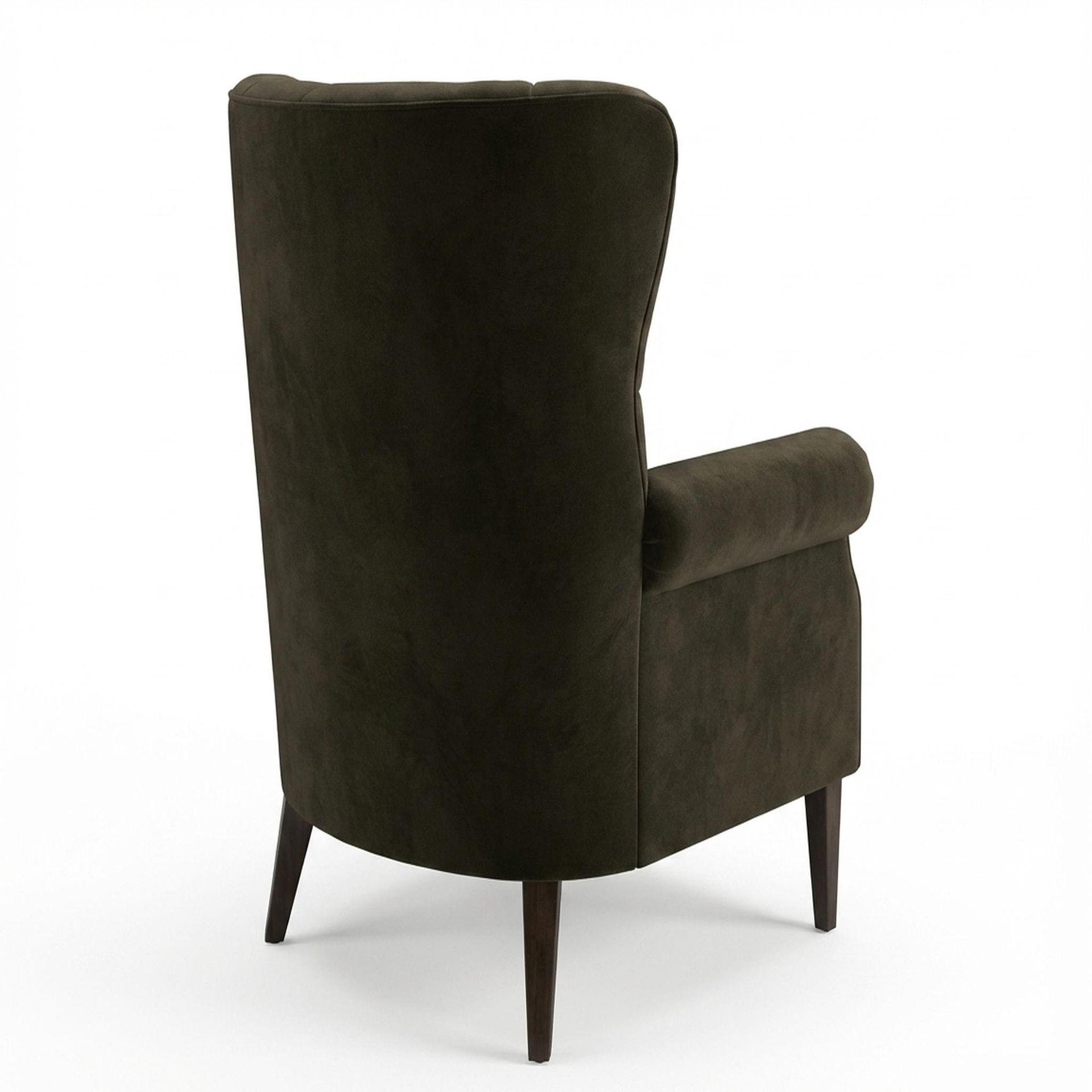 Willow Accent Chair, Coco Walnut Legs Premium Emerald Upholstery