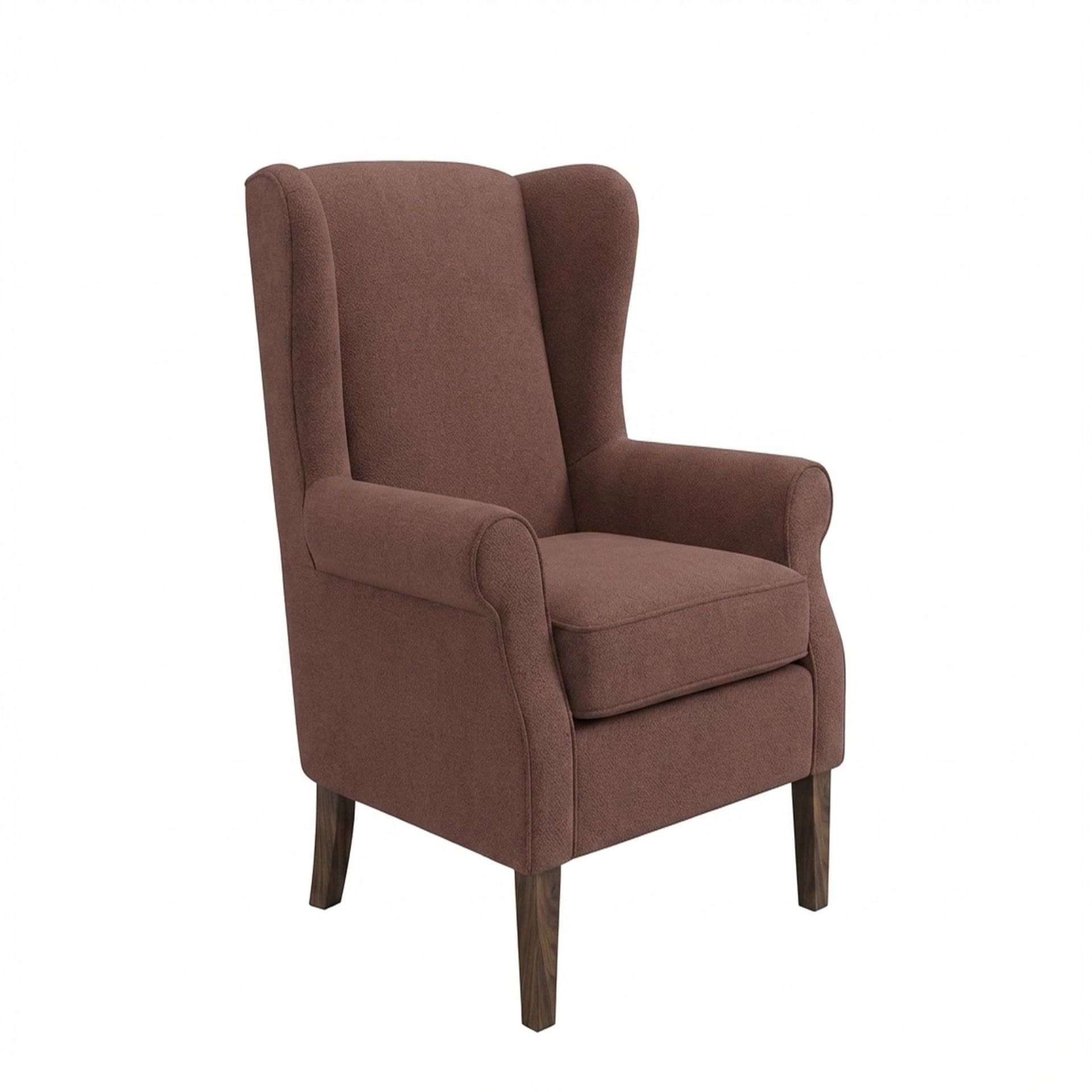 Willow Accent Chair, Coco Walnut Legs Premium Ballet Pink Upholstery