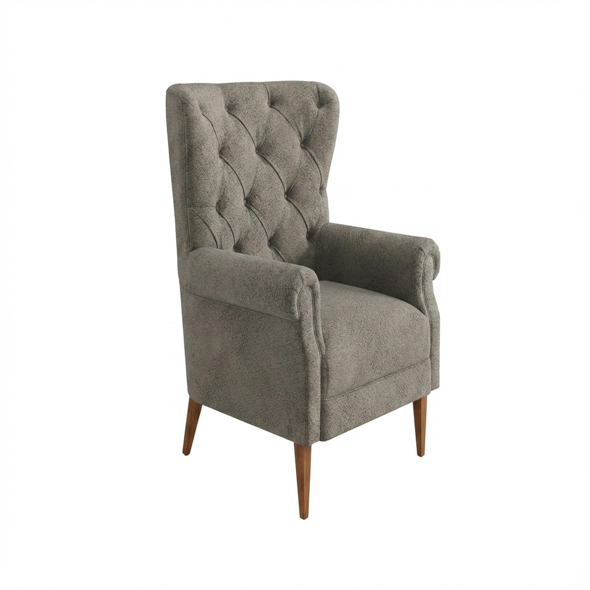 Willow Accent Chair, Warm Cedar Legs Essential Biscuit Upholstery