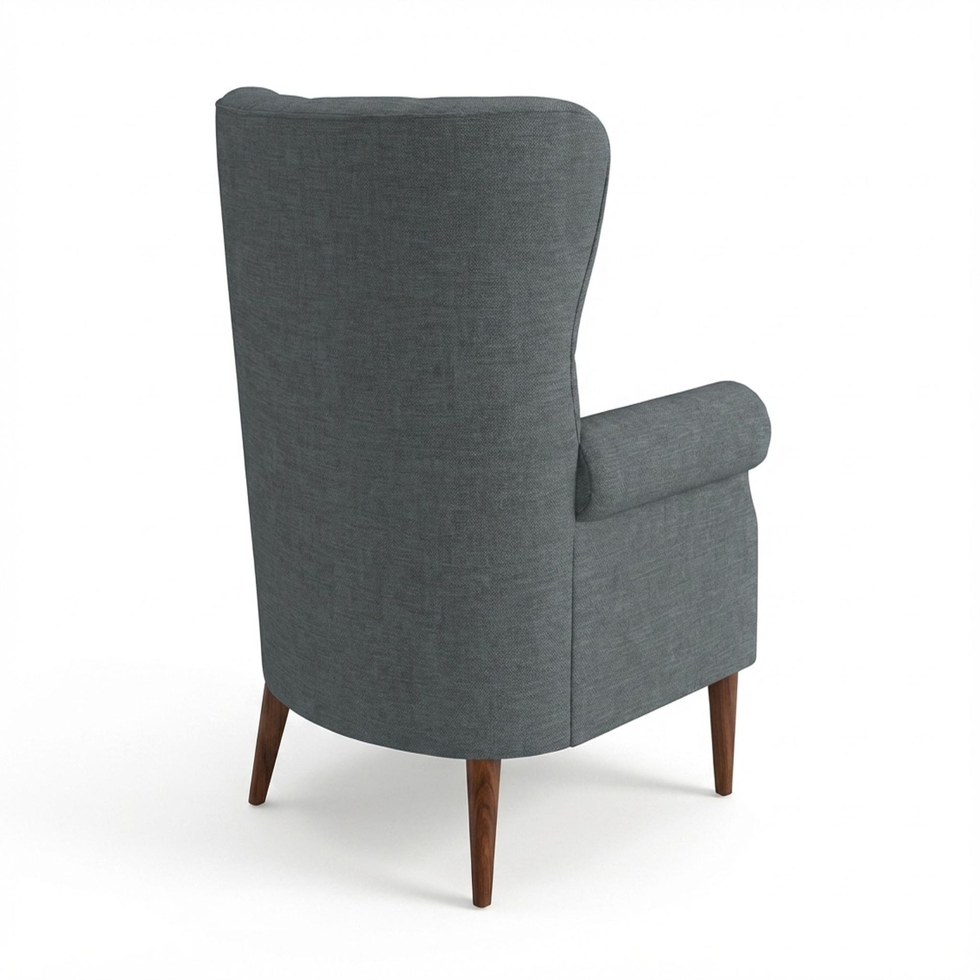 Willow Accent Chair, Warm Cedar Legs Premium Steel Grey Upholstery