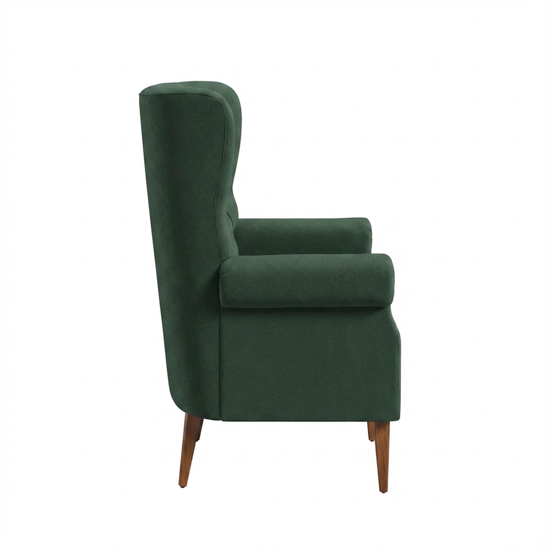 Willow Accent Chair, Warm Cedar Legs Premium Powder green Upholstery