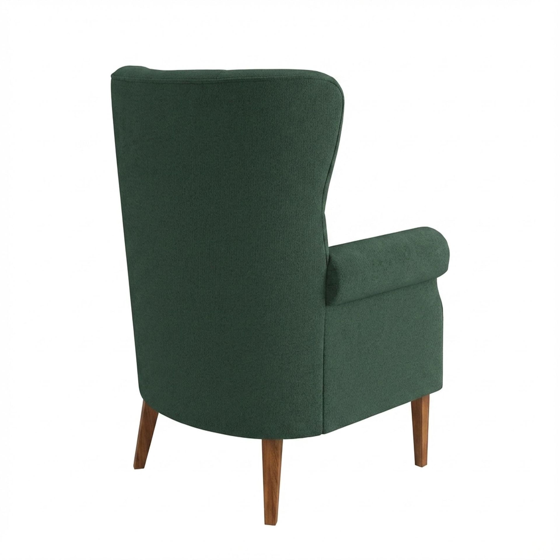 Willow Accent Chair, Warm Cedar Legs Premium Powder green Upholstery