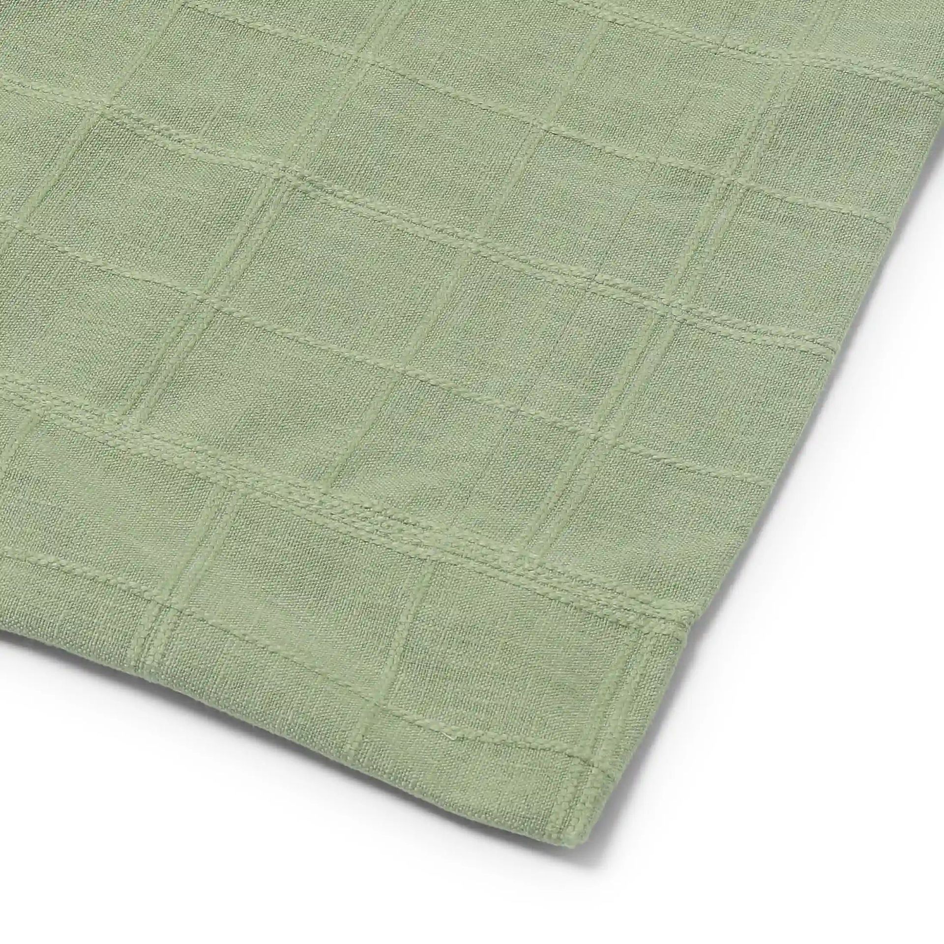 Solid Dyed 355 GSM 50% Cotton Green 4 Seater Table Cloth | Kaleida