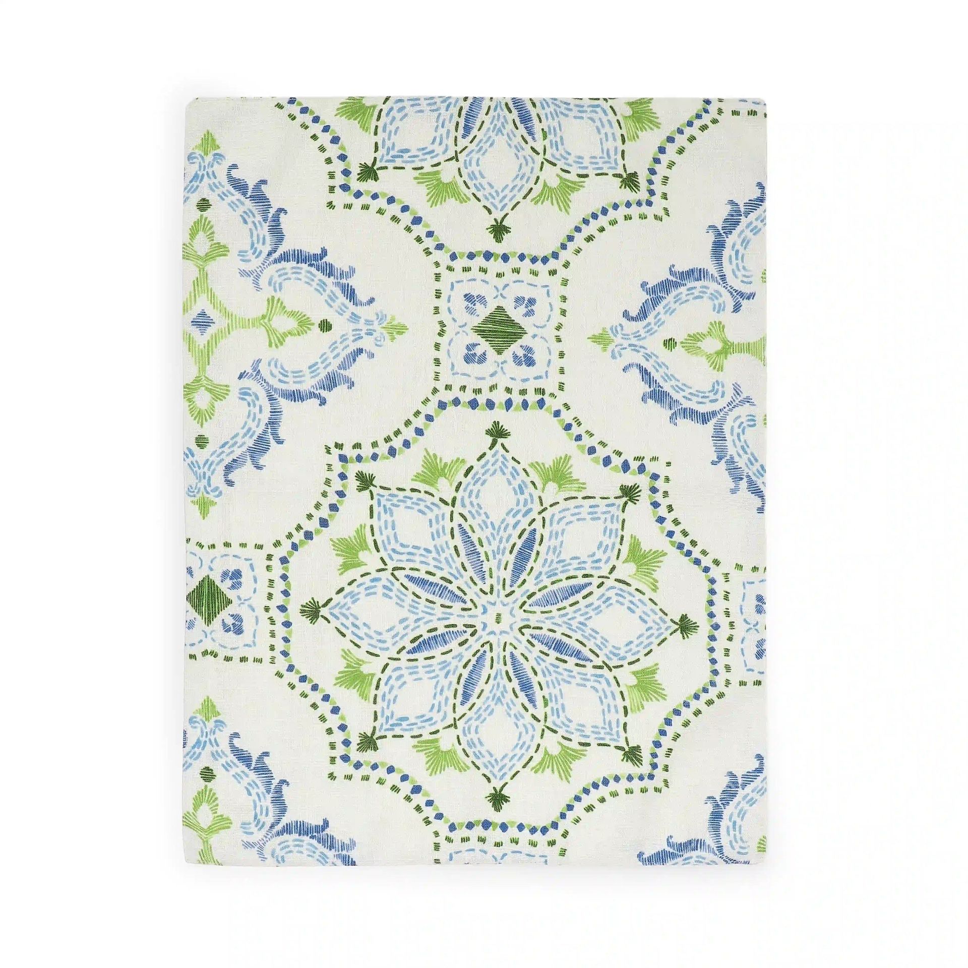 Ethnic 319 GSM 100% Polyester Blue Set of 4 Table Mat | Nonna's Home