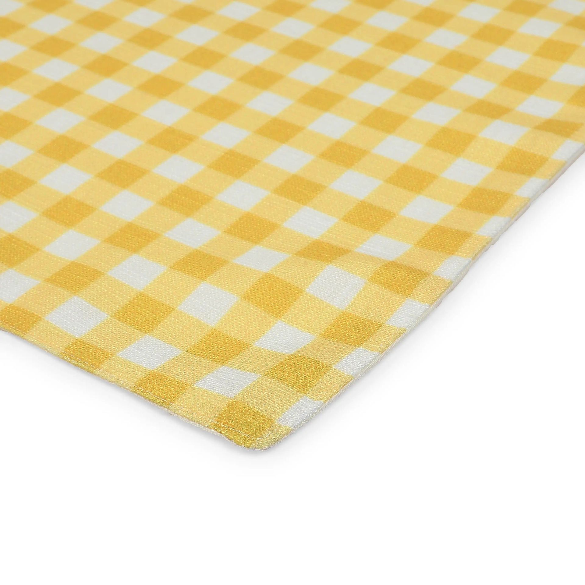 Big Gingham 319 GSM 100% Polyester Yellow Set of 4 Table Mat | Nonna's Home