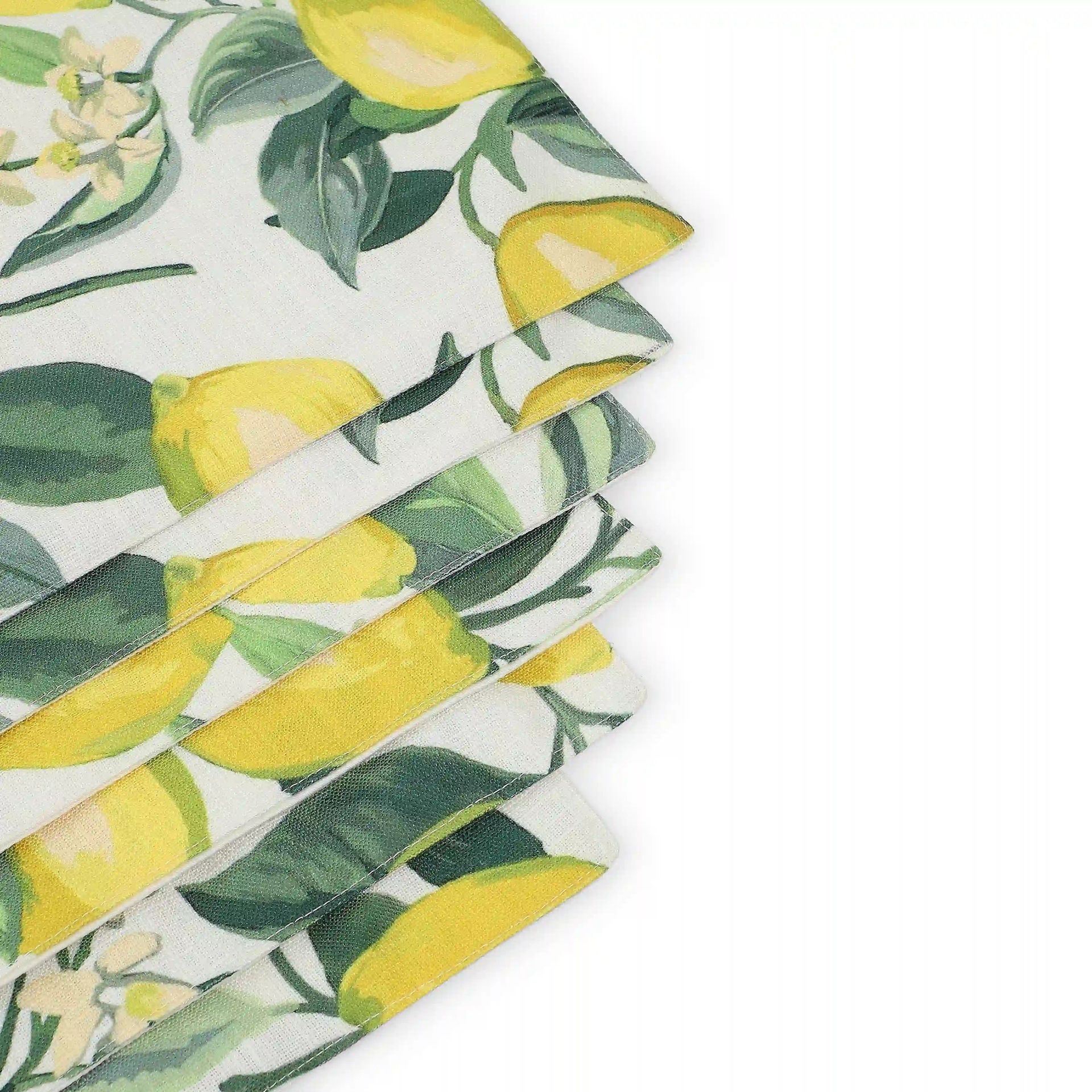 Tropical 319 GSM 100% Polyester Yellow Set of 6 Table Mat | Nonna's Home