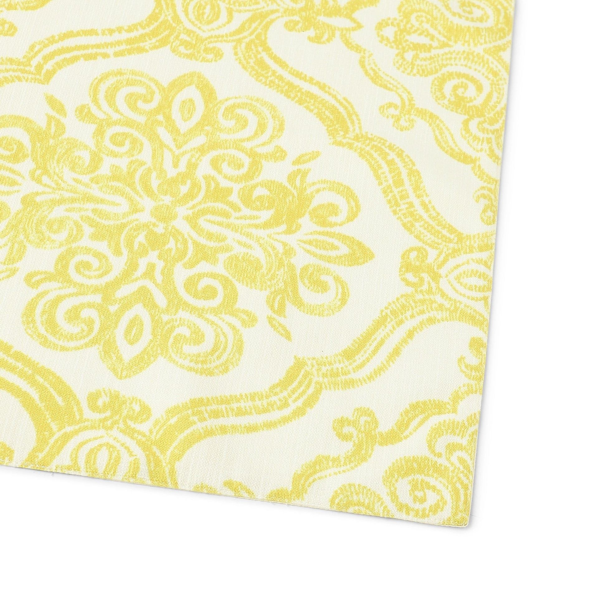 Ethnic 319 GSM 100% Polyester Yellow Set of 6 Table Mat | Nonna's Home