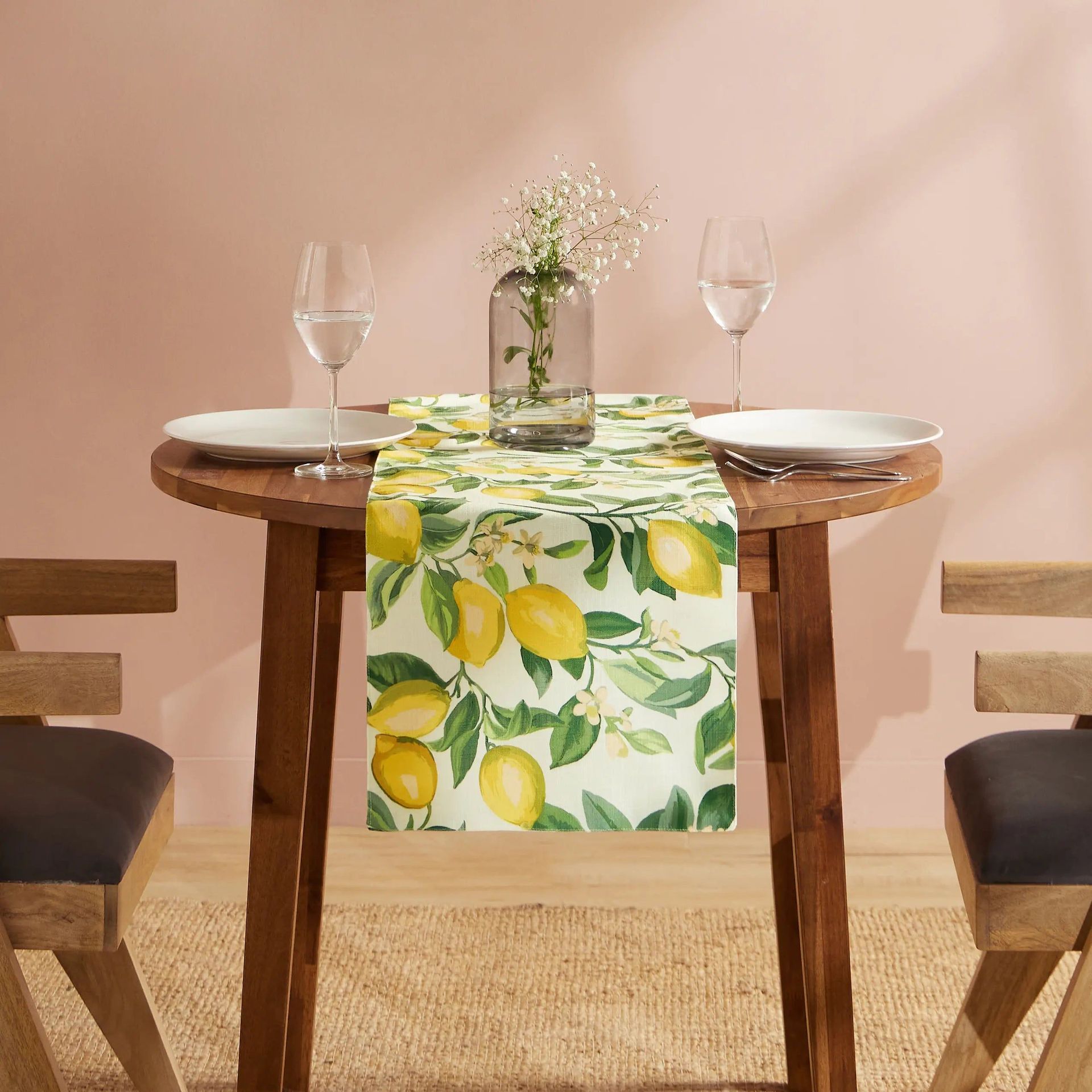 Tropical 319 GSM 100% Polyester Yellow Table Runner | Nonna's Home