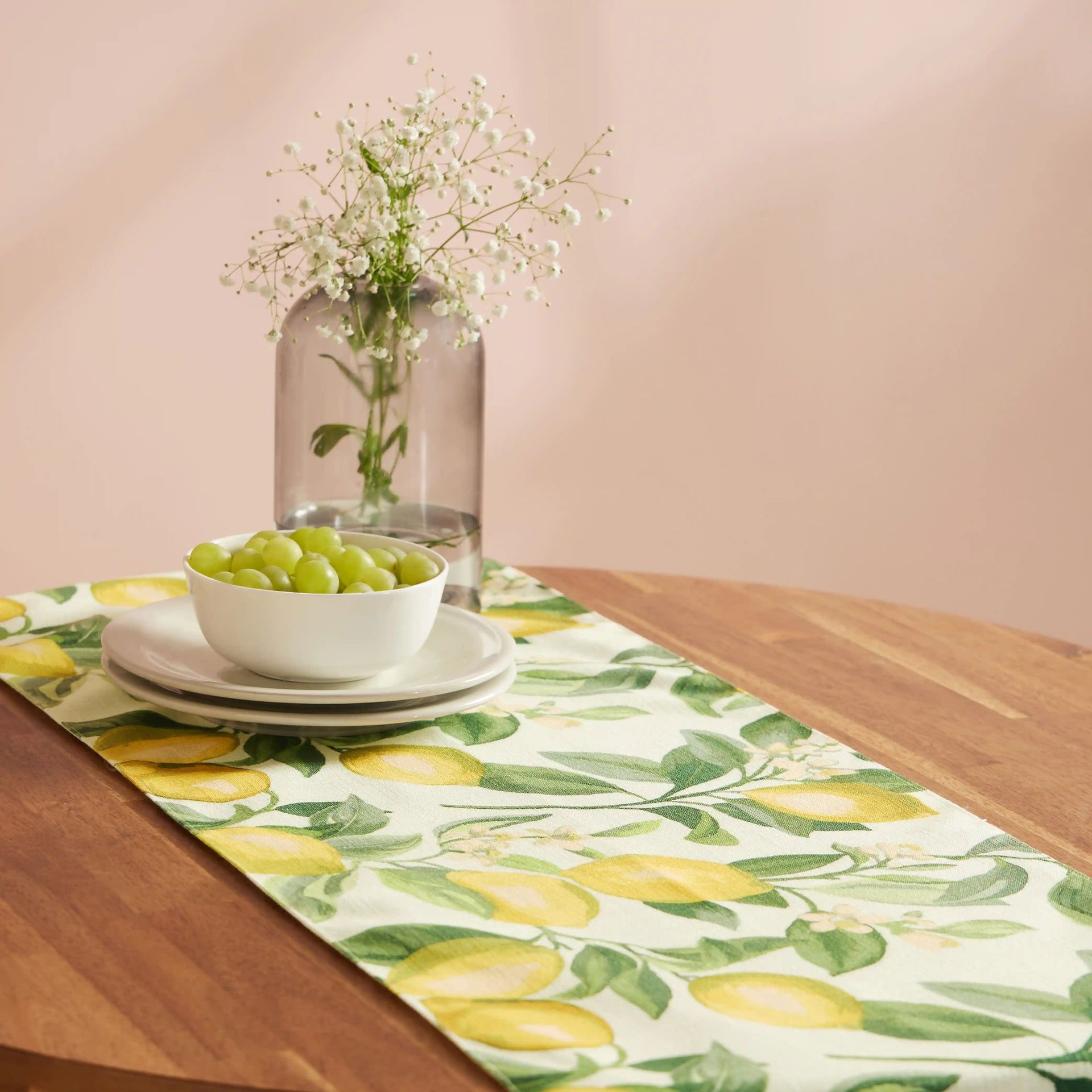 Tropical 319 GSM 100% Polyester Yellow Table Runner | Nonna's Home