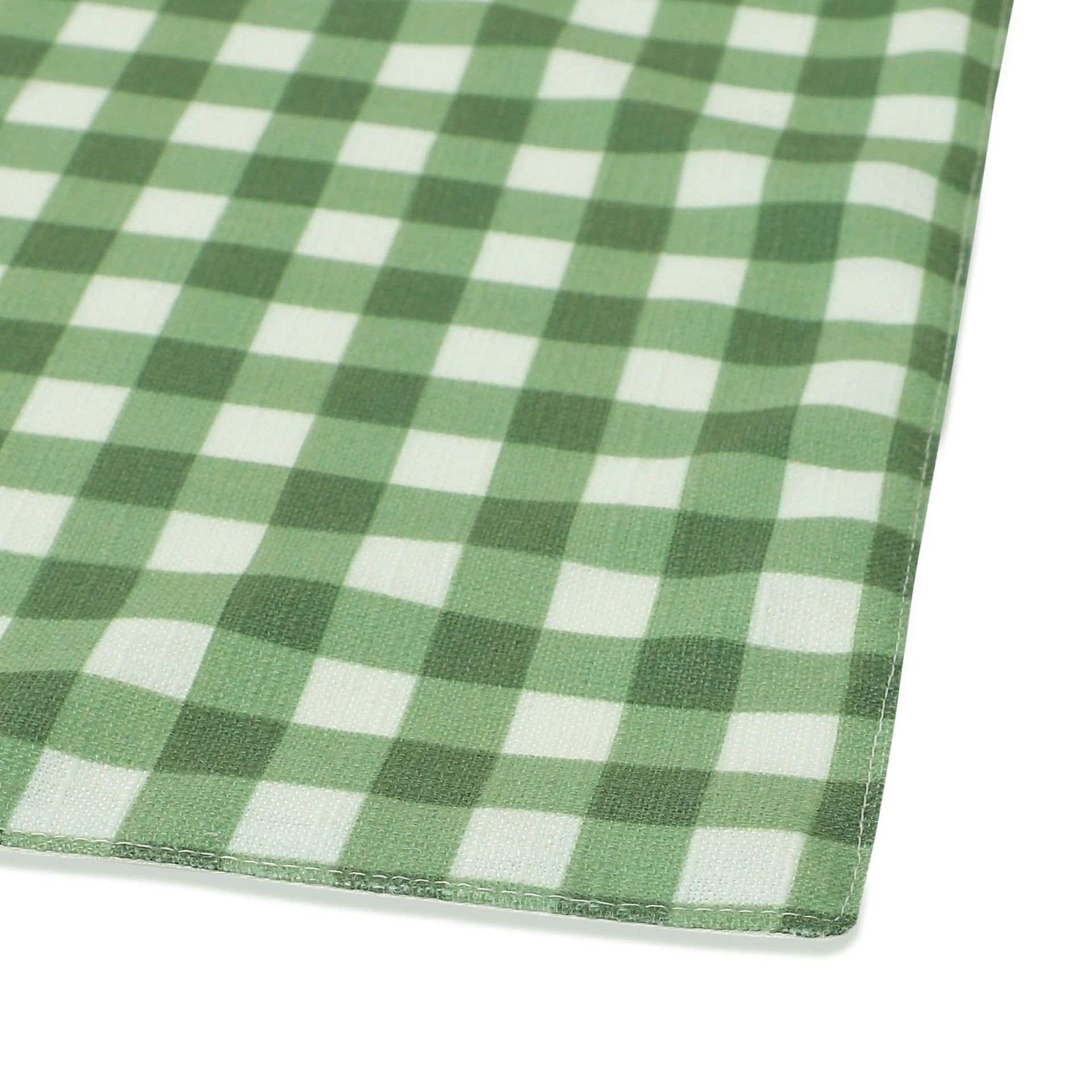 Big Gingham 319 GSM 100% Polyester Green Table Runner | Nonna's Home