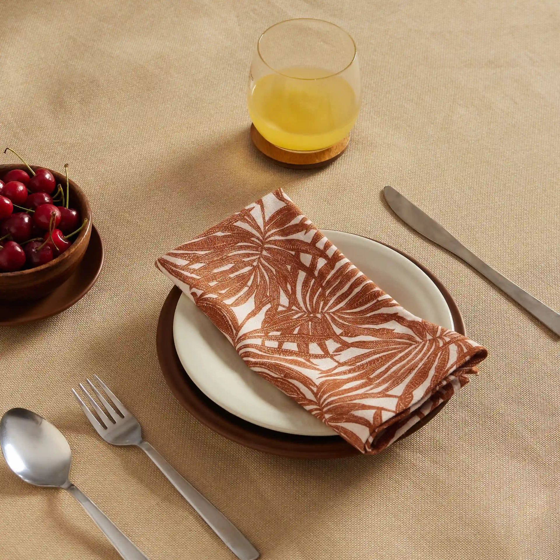 Tropical 280 GSM 100% Cotton Rust Set of 6 Table Napkin | Nonna's Home