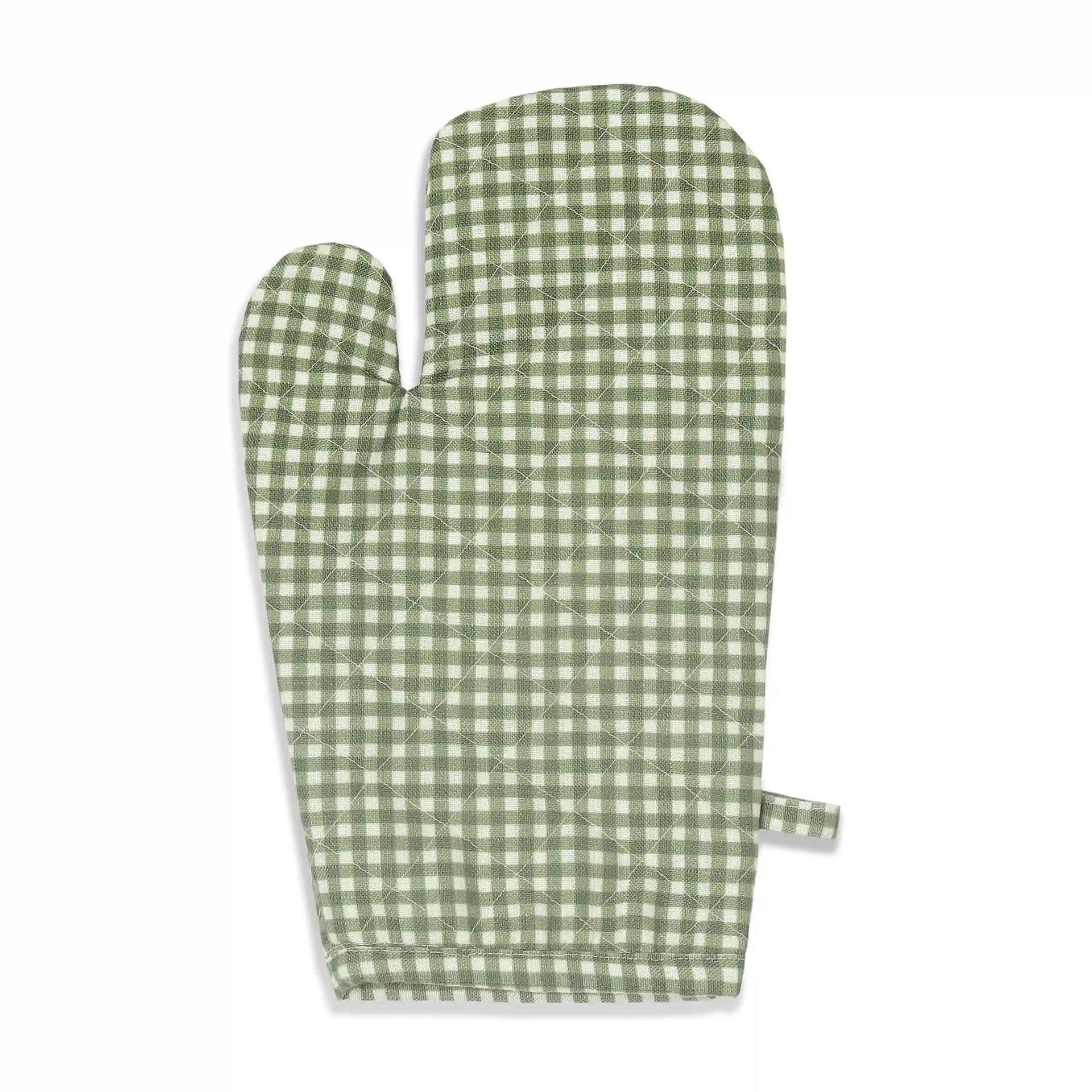 Green Small Gingham Set of 2 Oven Mitt | Nonna's Home