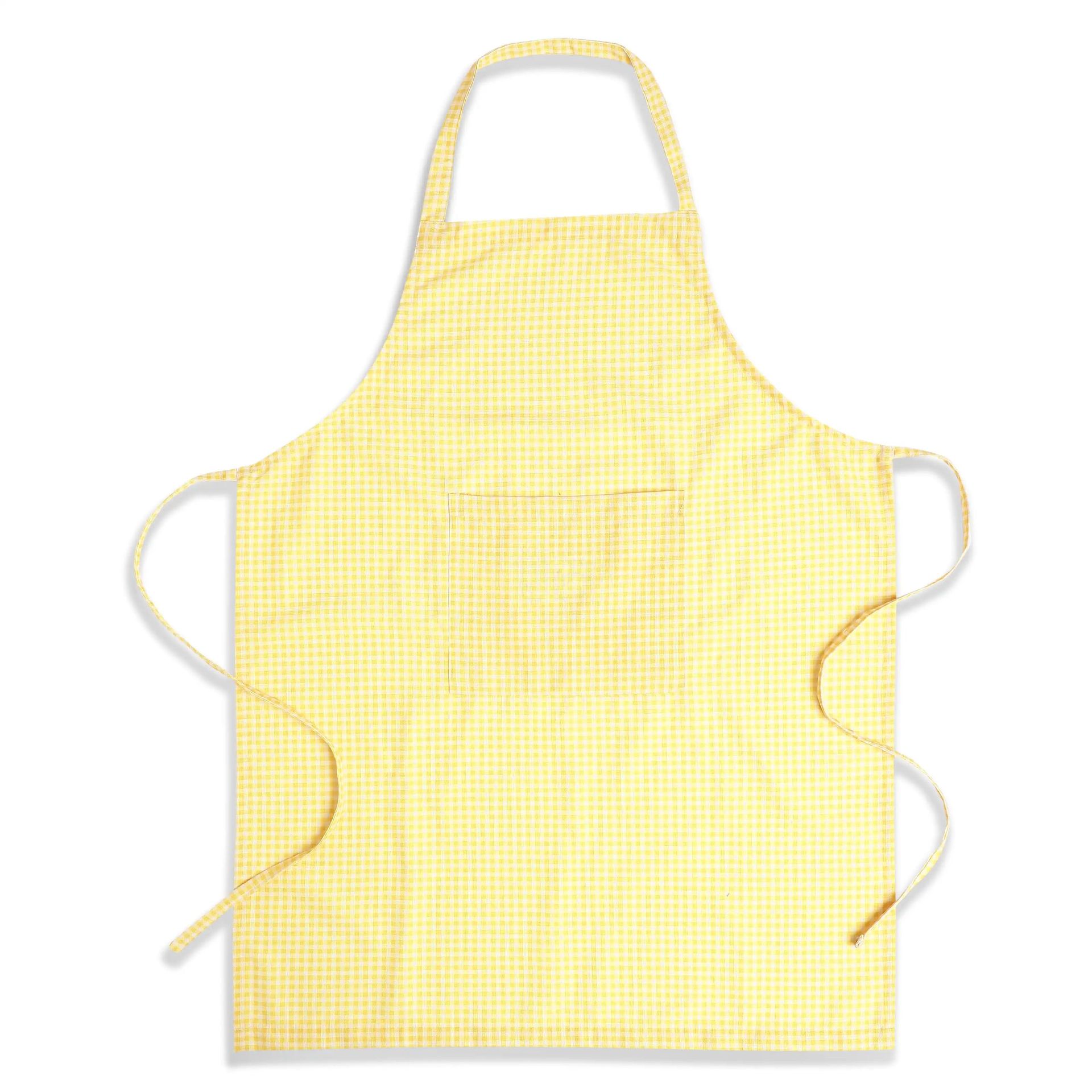 Small Gingham 100% Polyester Yellow Apron | Nonna's Home
