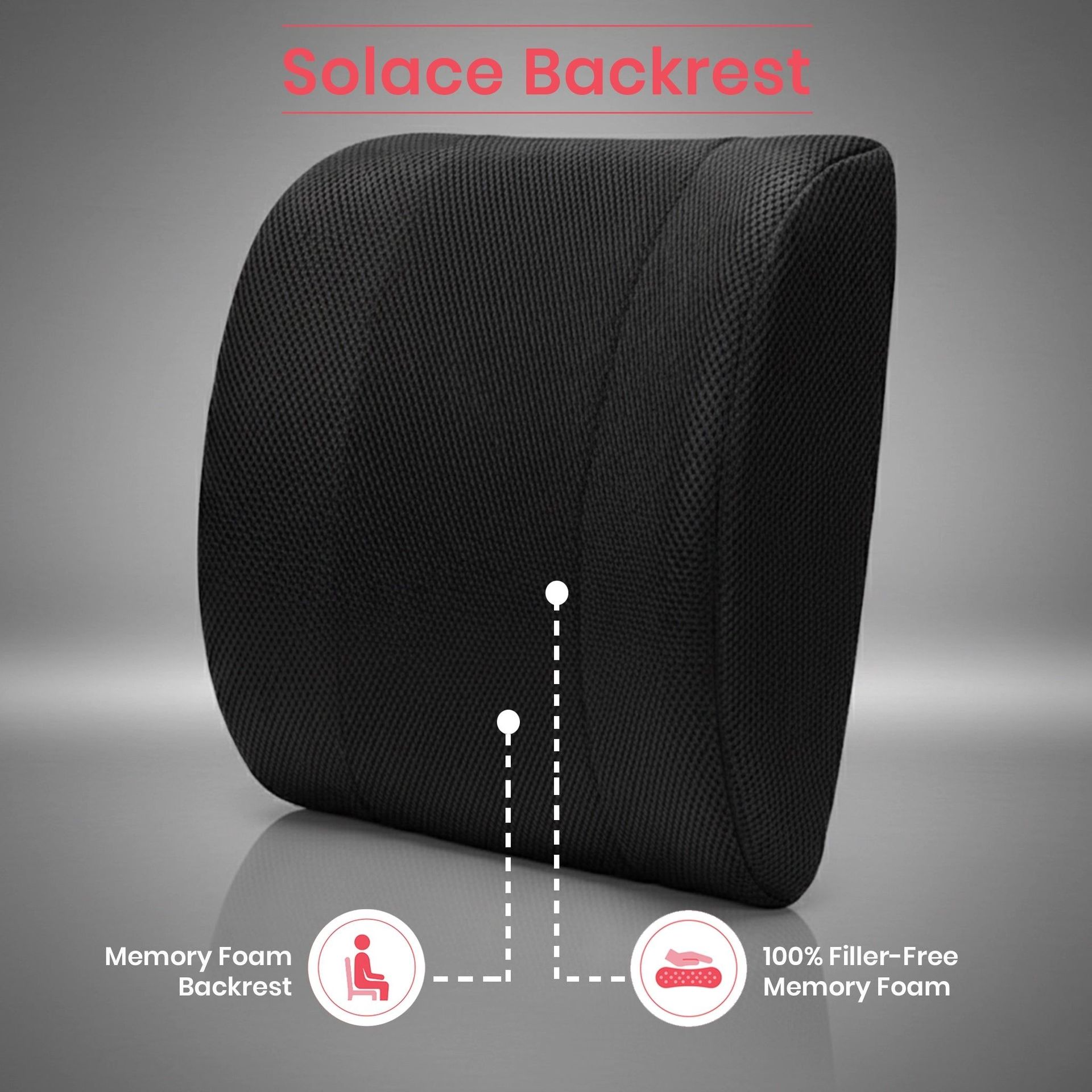 Solid Black Memory Foam Pillow | Solace