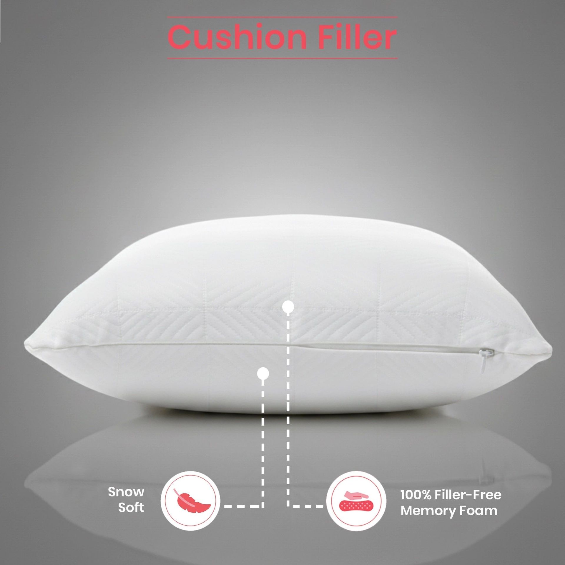 Solid White Memory Foam Pillow | Snow Puff