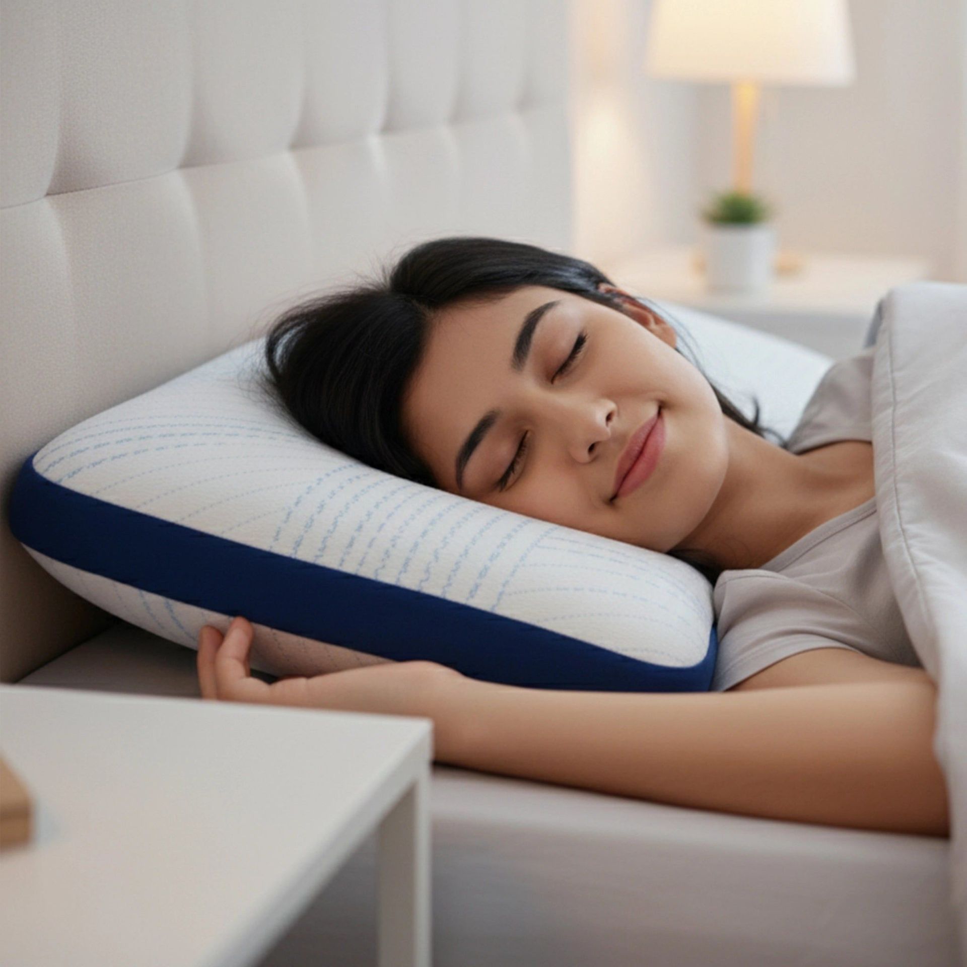Solid Gusseted Blue Sky Infused Gel Memory Foam Pillow | Arctic Snooze