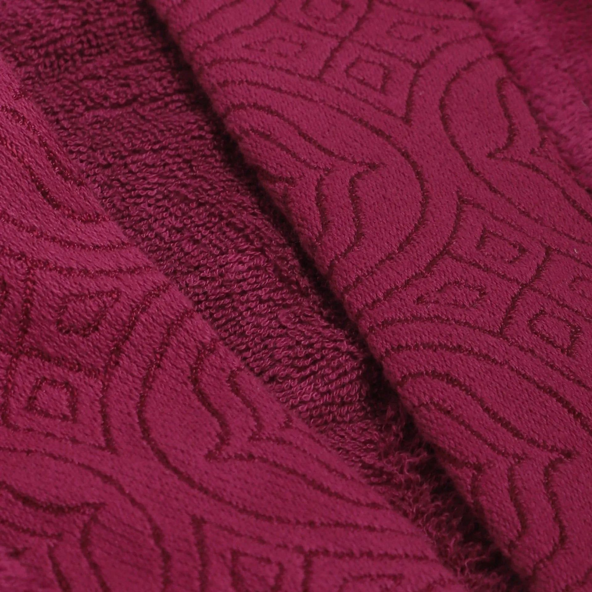 Waffle Jacquard 280 GSM 100% Cotton Maroon Medium Bath Robe | De Jacquard