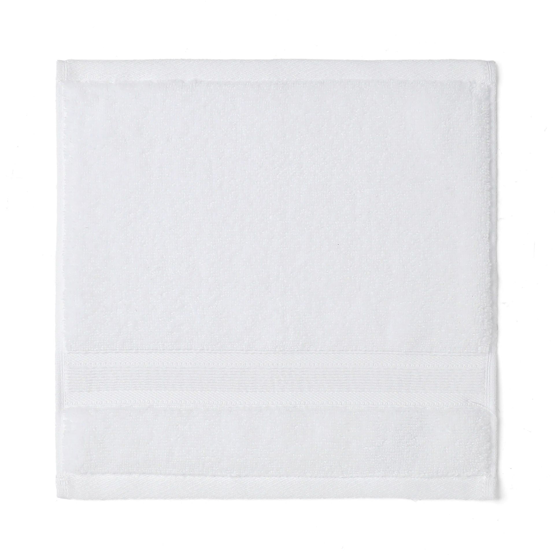 Solid Dyed 550 GSM 100% Cotton Optical White Face Towel | Pelushe