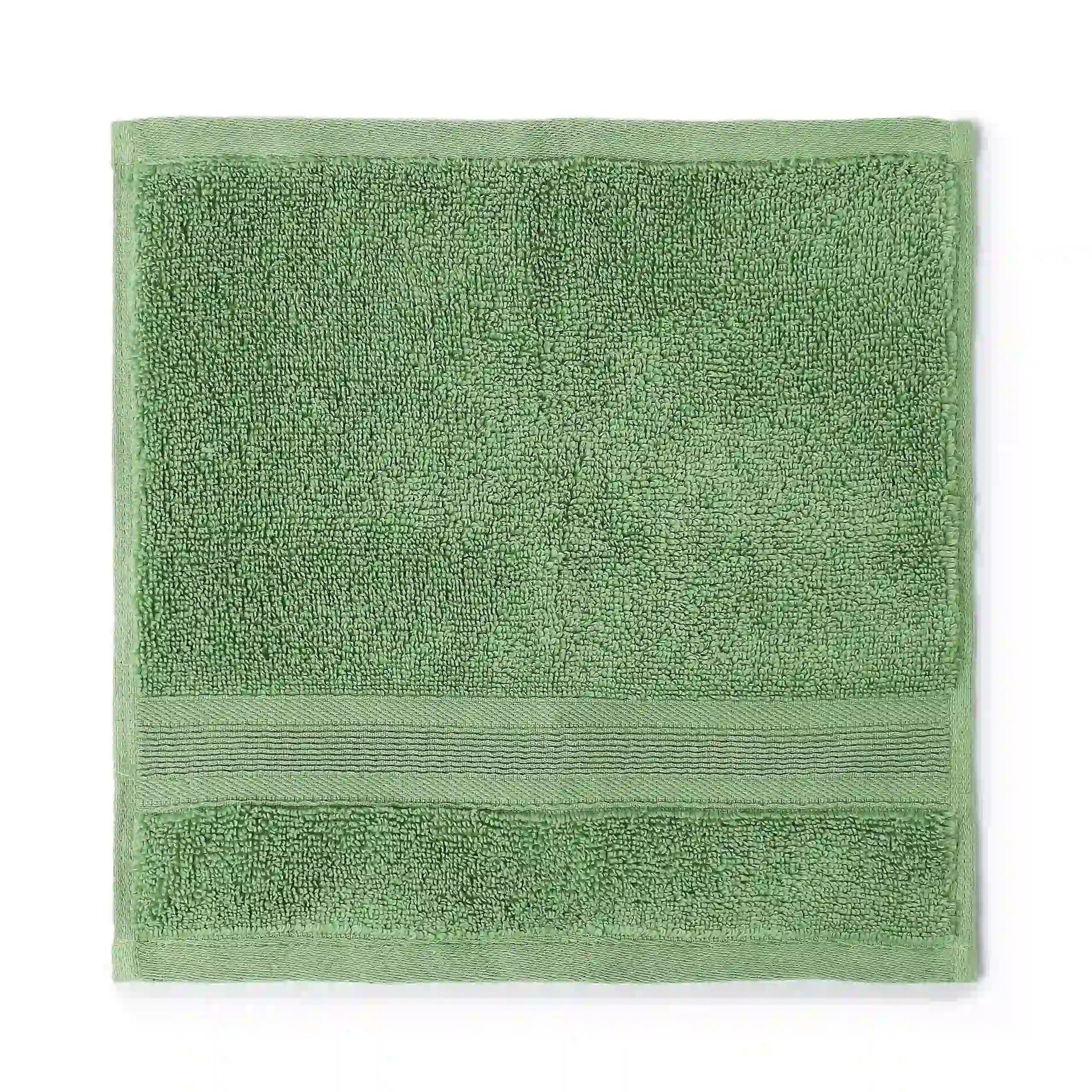 Solid Dyed 550 GSM 100% Cotton Forest Green Face Towel | Pelushe