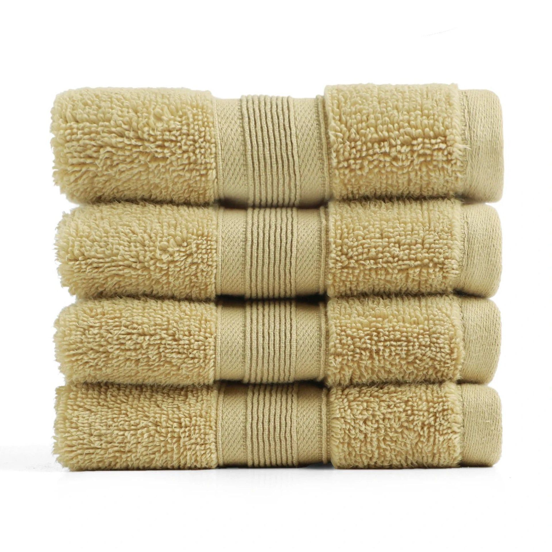 Solid Dyed 550 GSM 100% Cotton Beige Face Towel | Pelushe