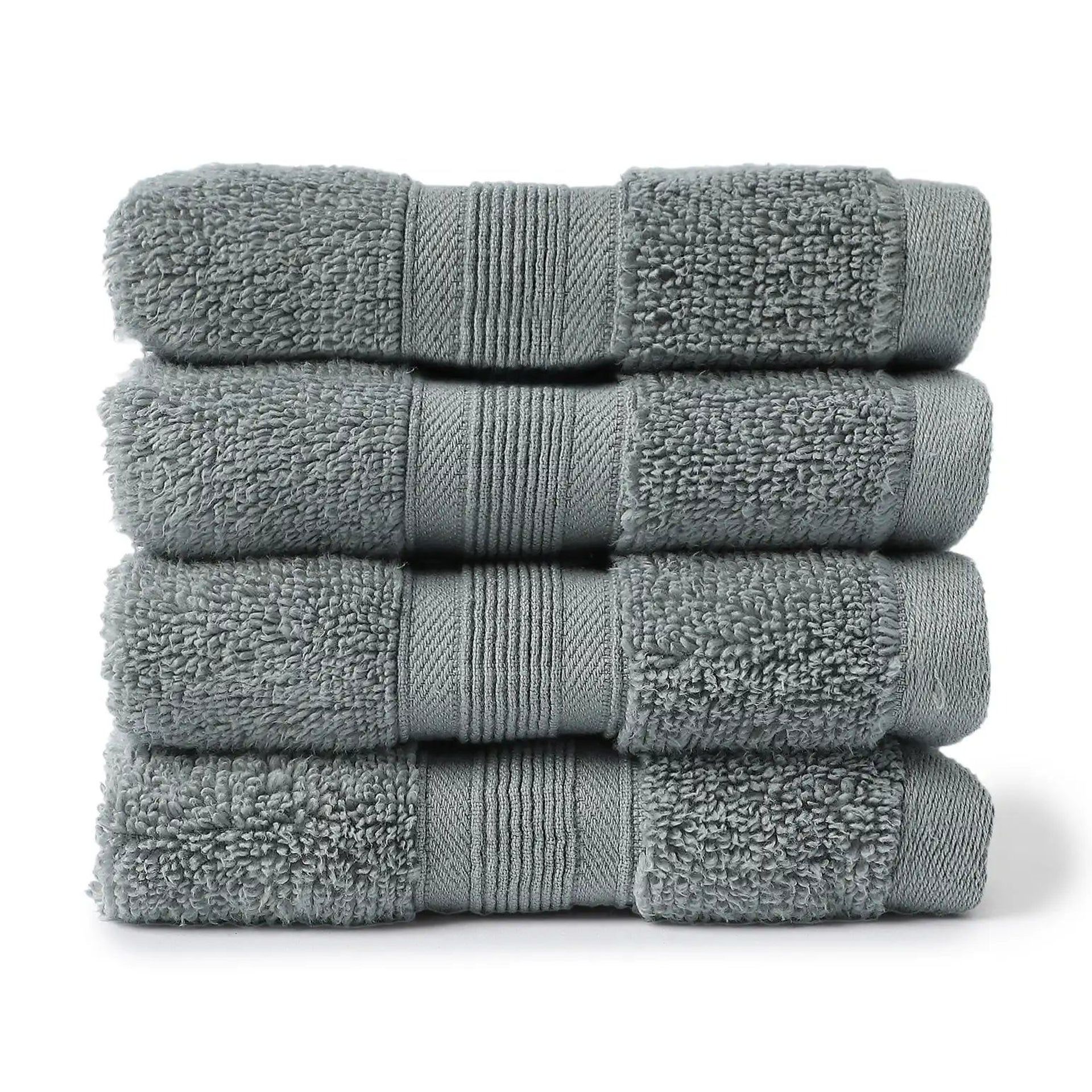 Solid Dyed 550 GSM 100% Cotton Graphite Face Towel | Pelushe