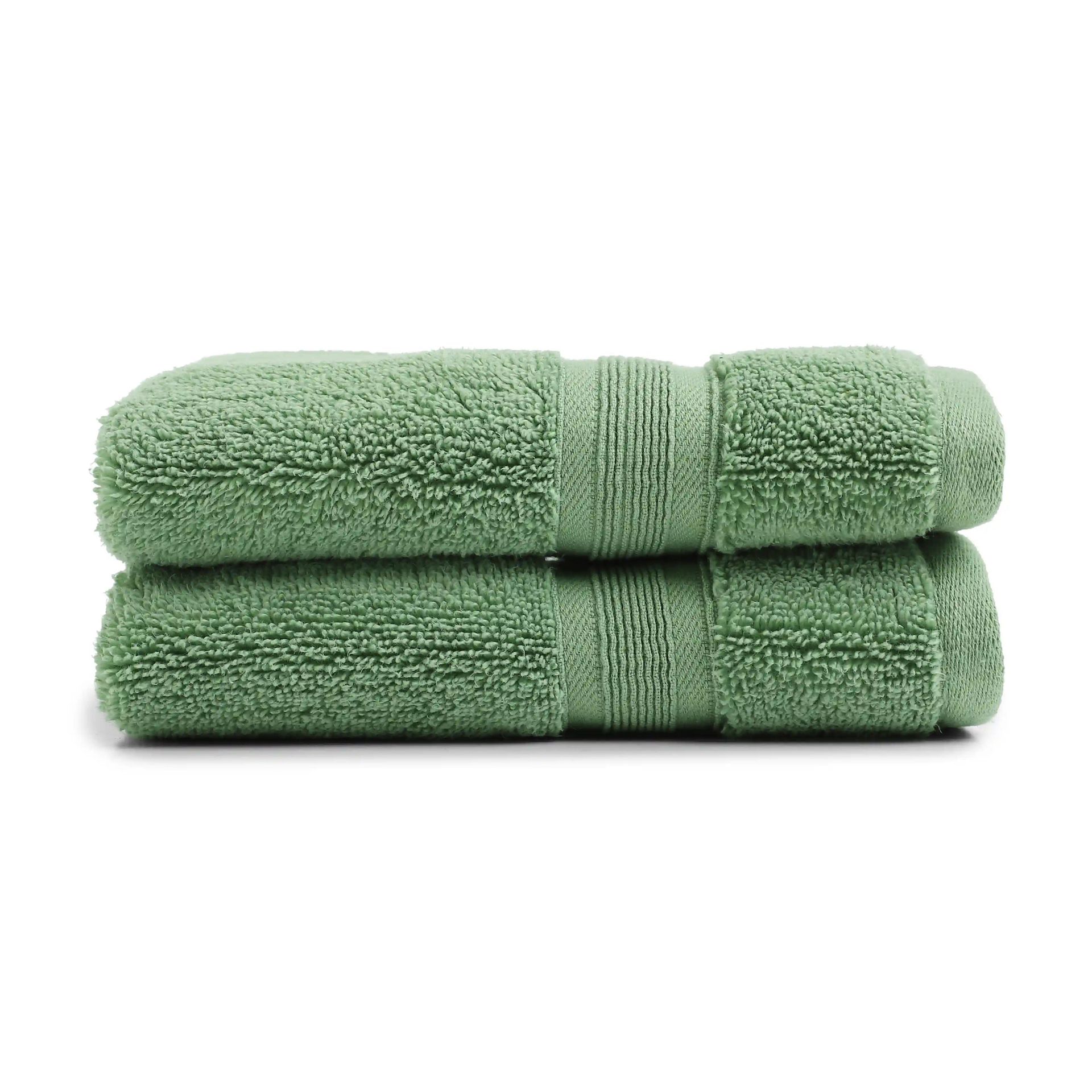 Solid Dyed 550 GSM 100% Cotton Forest Green Hand Towel | Pelushe