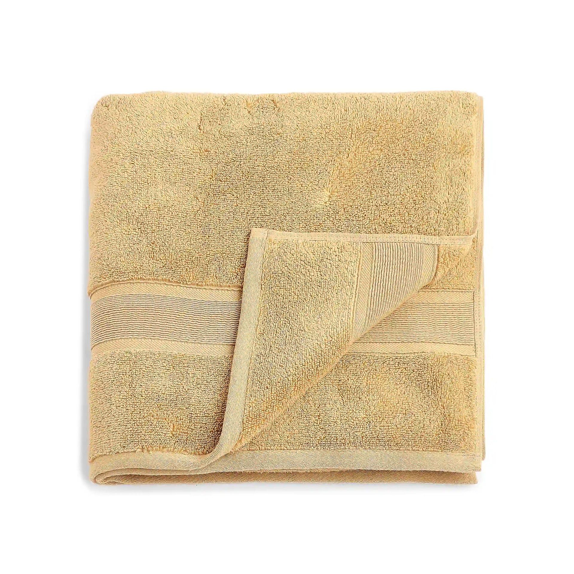 Solid Dyed 550 GSM 100% Cotton Beige Bath Towel | Pelushe