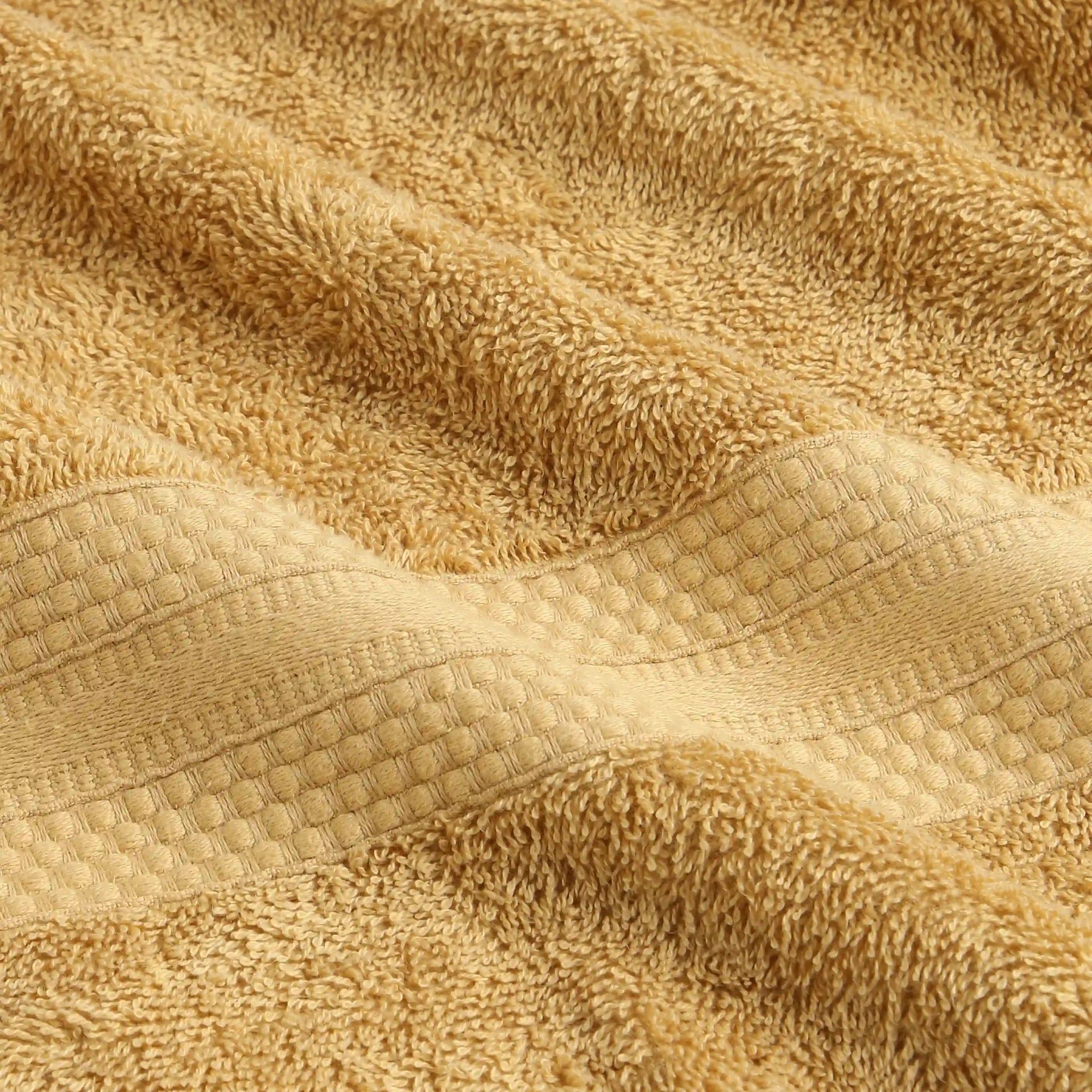 Solid Dyed 475 GSM 100% Cotton Beige 6 Piece Towel Set | Paleto