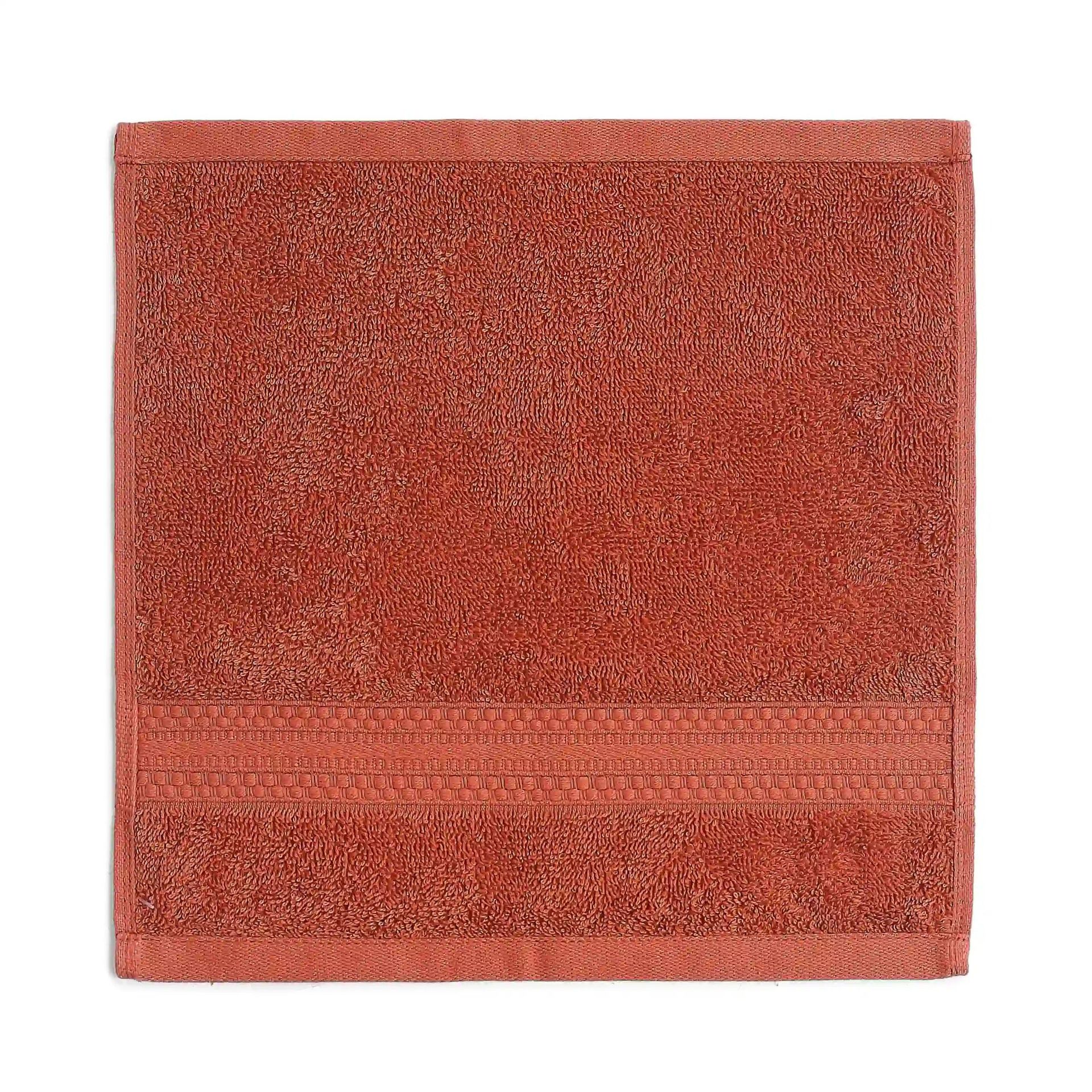 Solid Dyed 475 GSM 100% Cotton Burnt Red Face Towel | Paleto