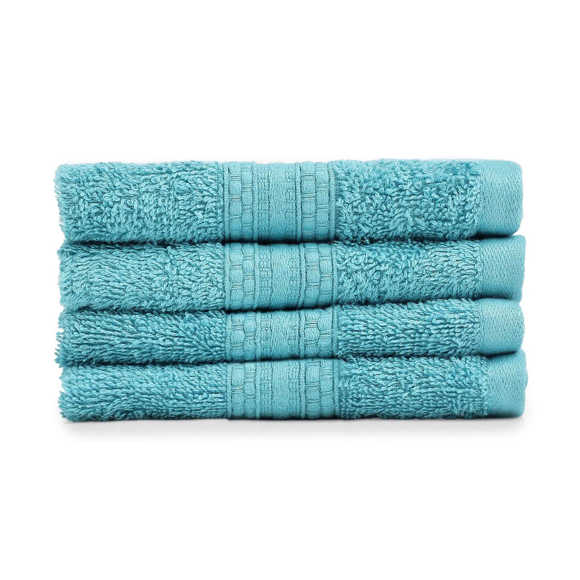 Solid Dyed 475 GSM 100% Cotton Teal Face Towel | Paleto
