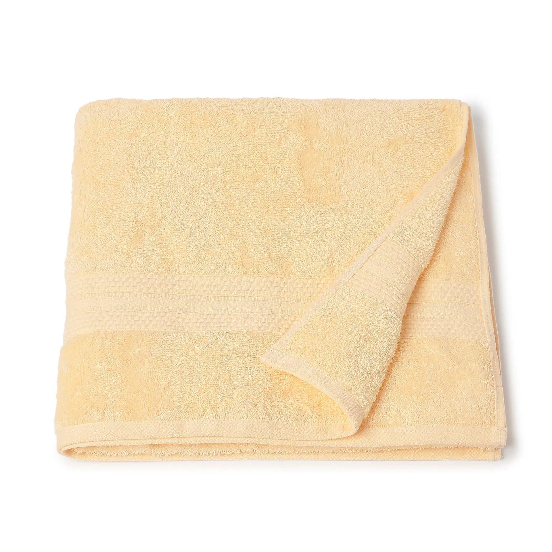 Solid Dyed 475 GSM 100% Cotton Buttercream Bath Towel | Paleto