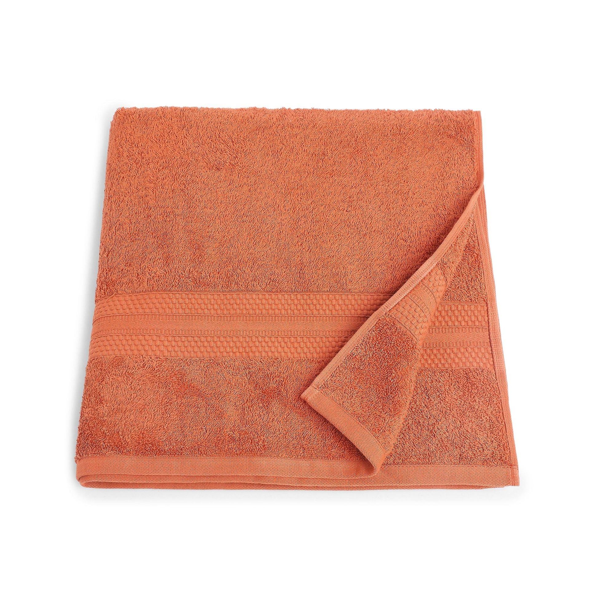 Solid Dyed 475 GSM 100% Cotton Burnt Red Bath Towel | Paleto